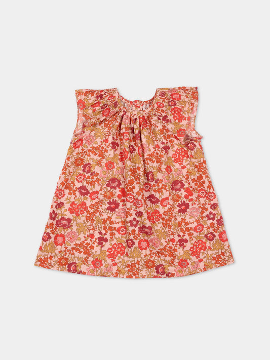 Vestito multicolor per neonata con stampa floreale,Bonpoint,S06XDRW00014 520