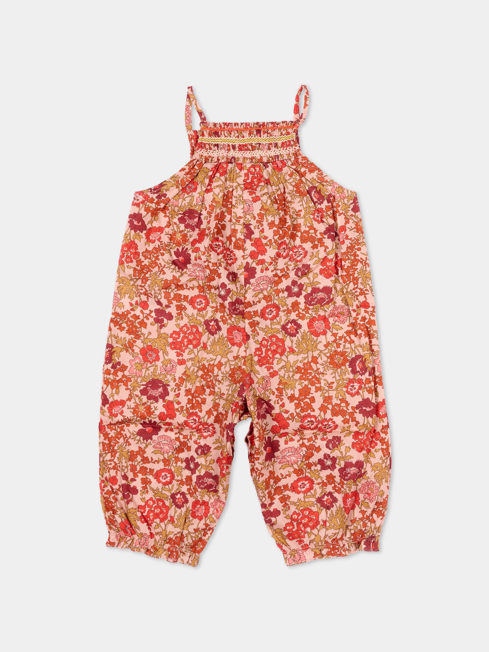 Salopette multicolor per neonata floreale,Bonpoint,S06XOVW00005 520