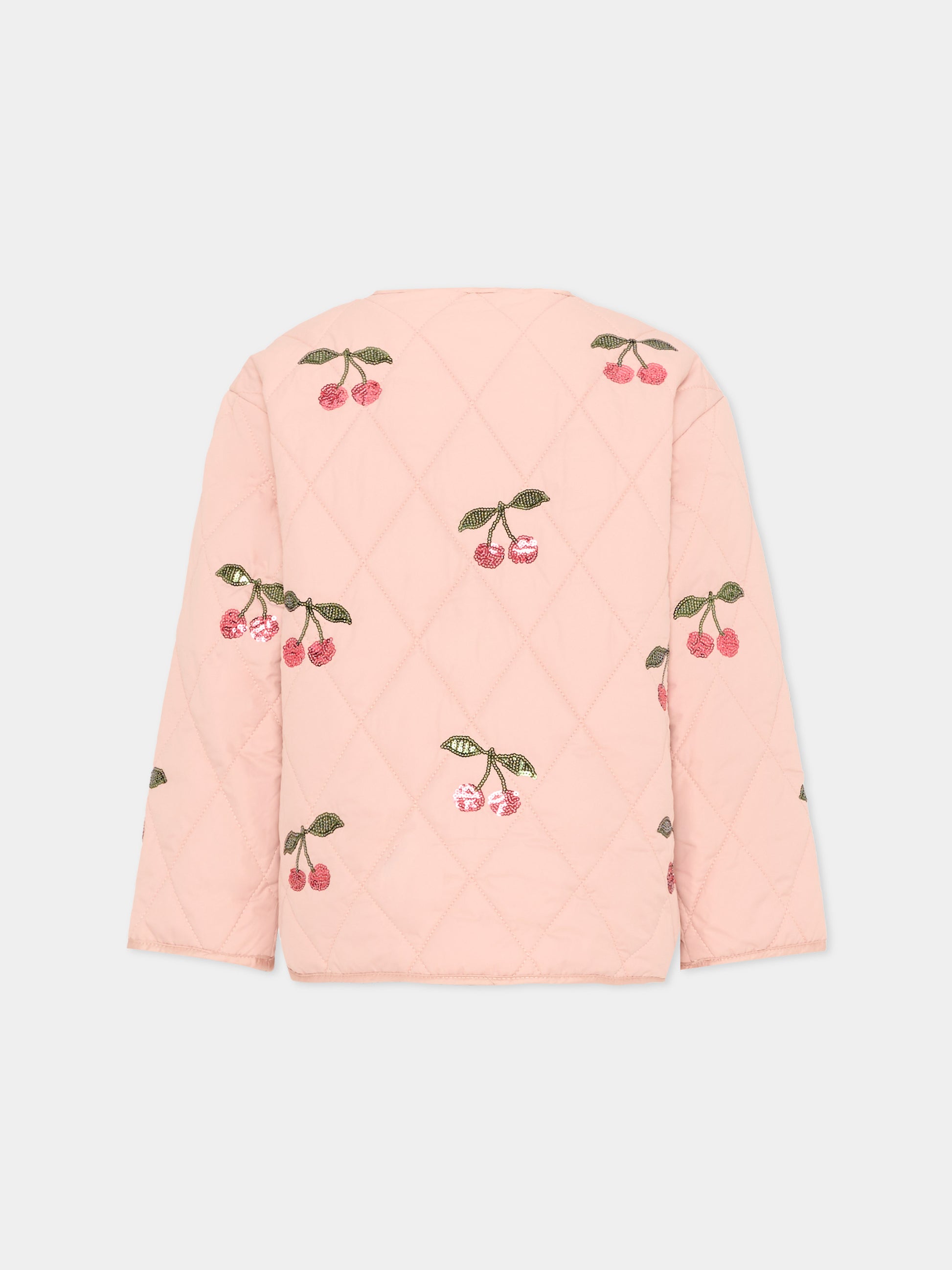 Giubbotto rosa per bambina con ciliegie,Konges Sløjd,KS104811 MA GRANDE CERISE