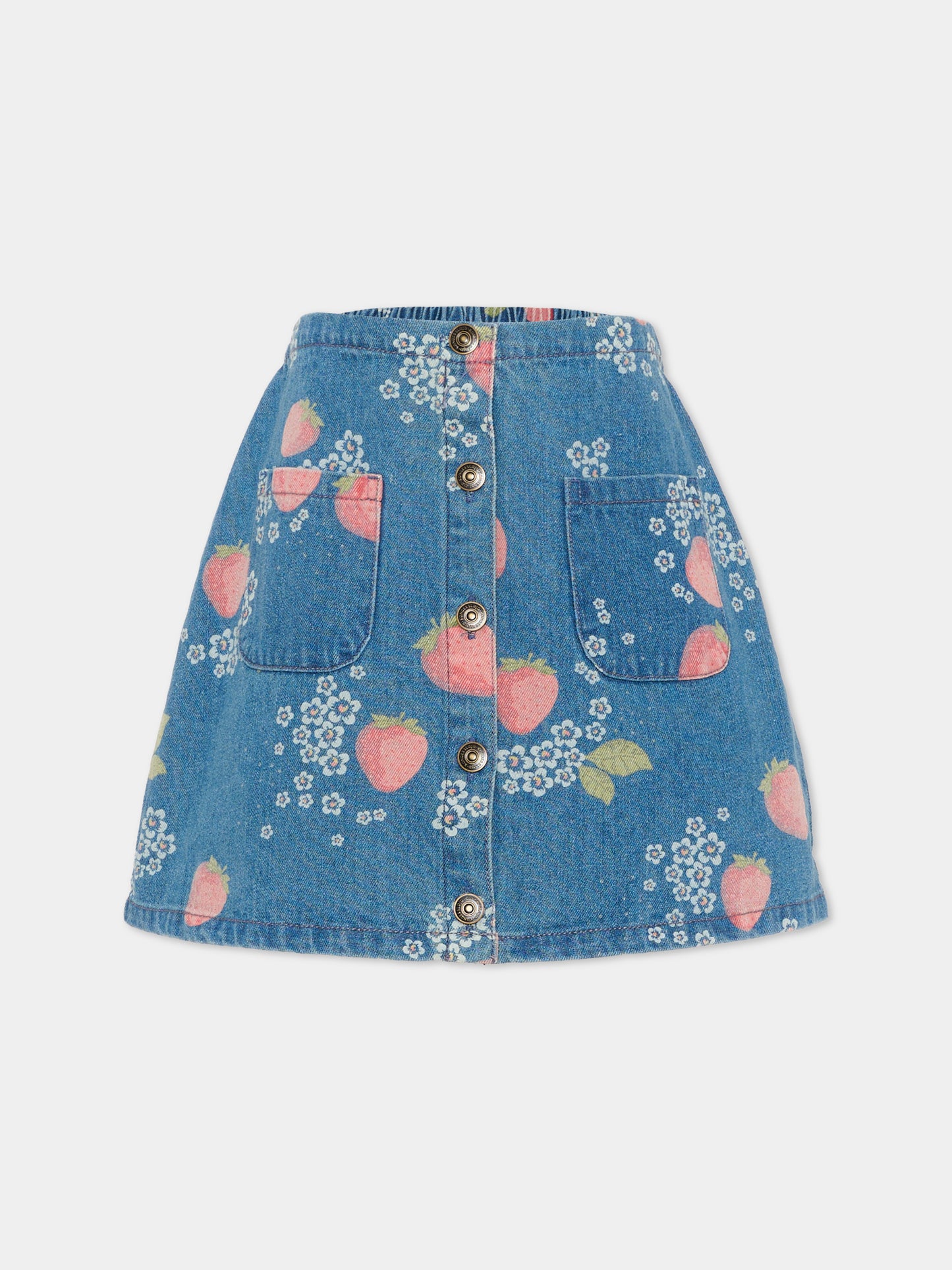 Gonna denim per bambina con fragole,Konges Sløjd,KS104976 MARMELADE SUN