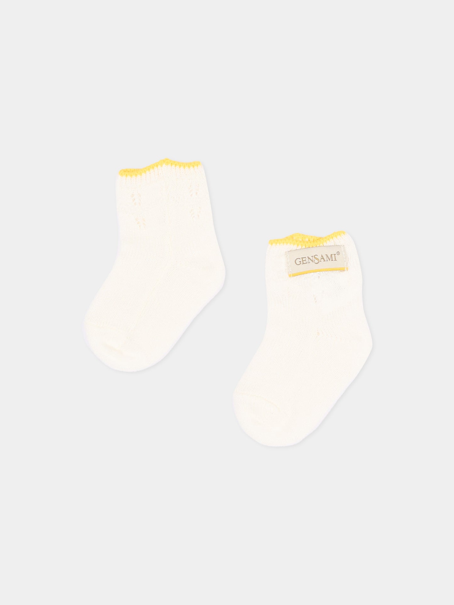 Calzini avorio per neonati con logo,Gensami,BOOT-ZIGRAY-CO OFF WHITE
