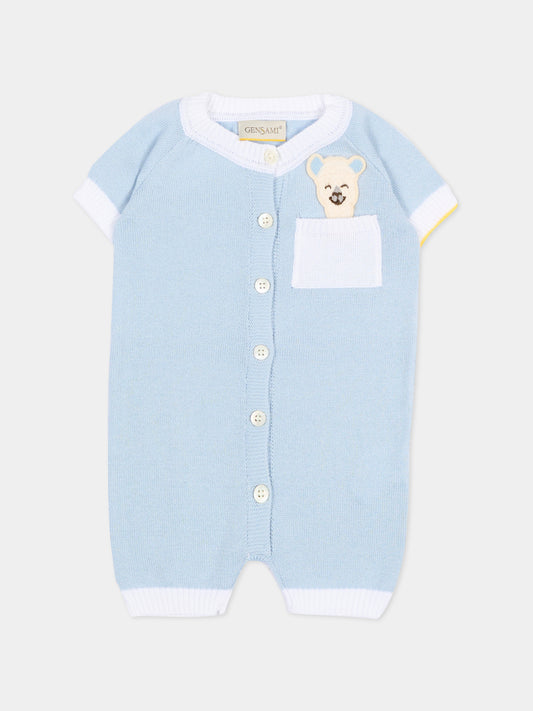 Pagliaccetto celeste per neonato con alpaca,Gensami,ROSHORT-ALPPOCKET-CO SKY BLUE