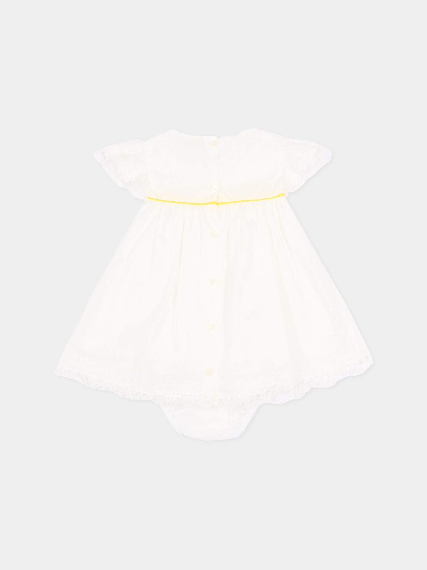 Completo elegante avorio per neonata con pizzo,Gensami,BL-PLUM-F-CO OFF WHITE