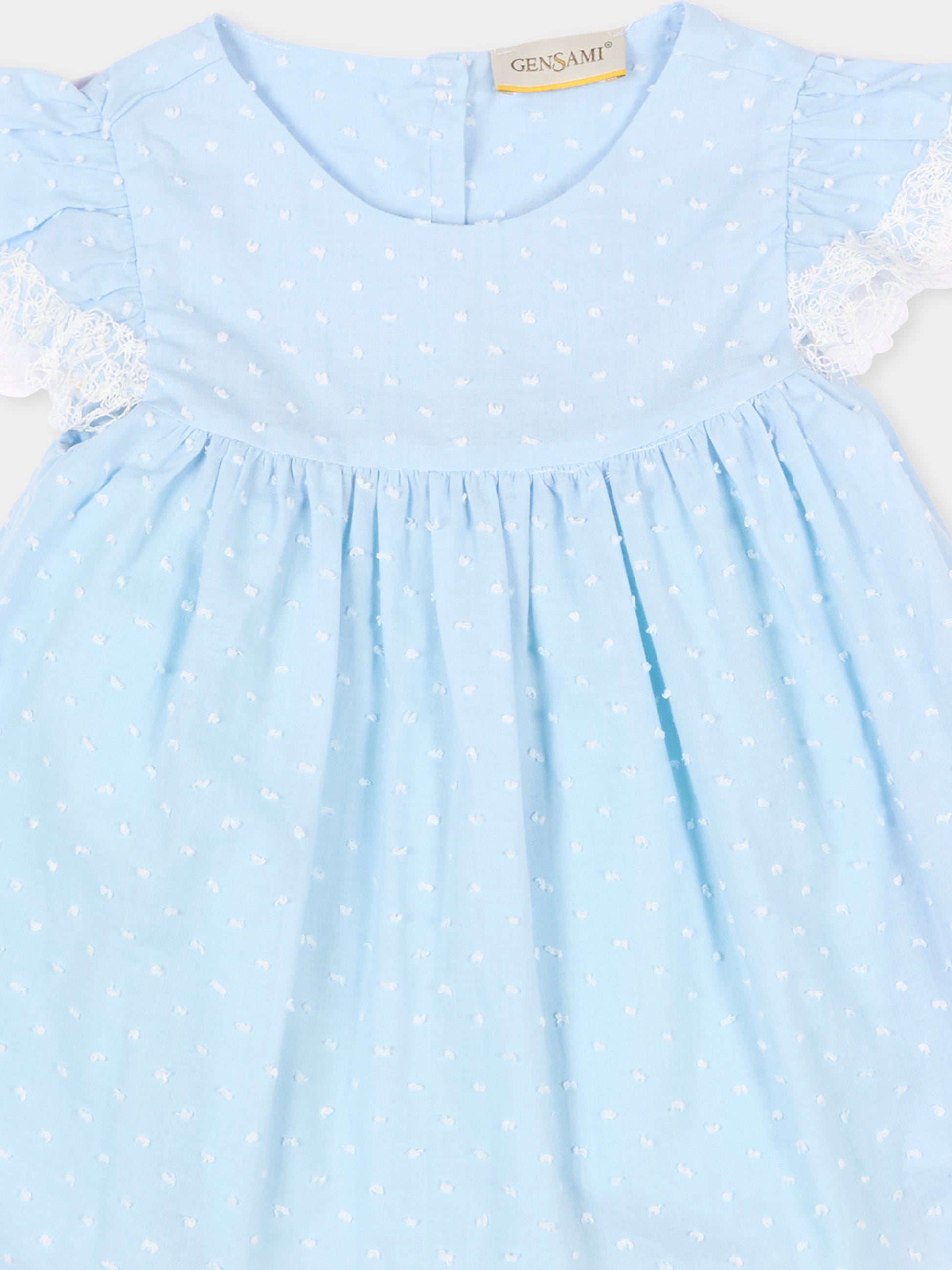 Completo azzurro per neonata con pizzo,Gensami,BL-PLUM-F-CO SKY BLUE