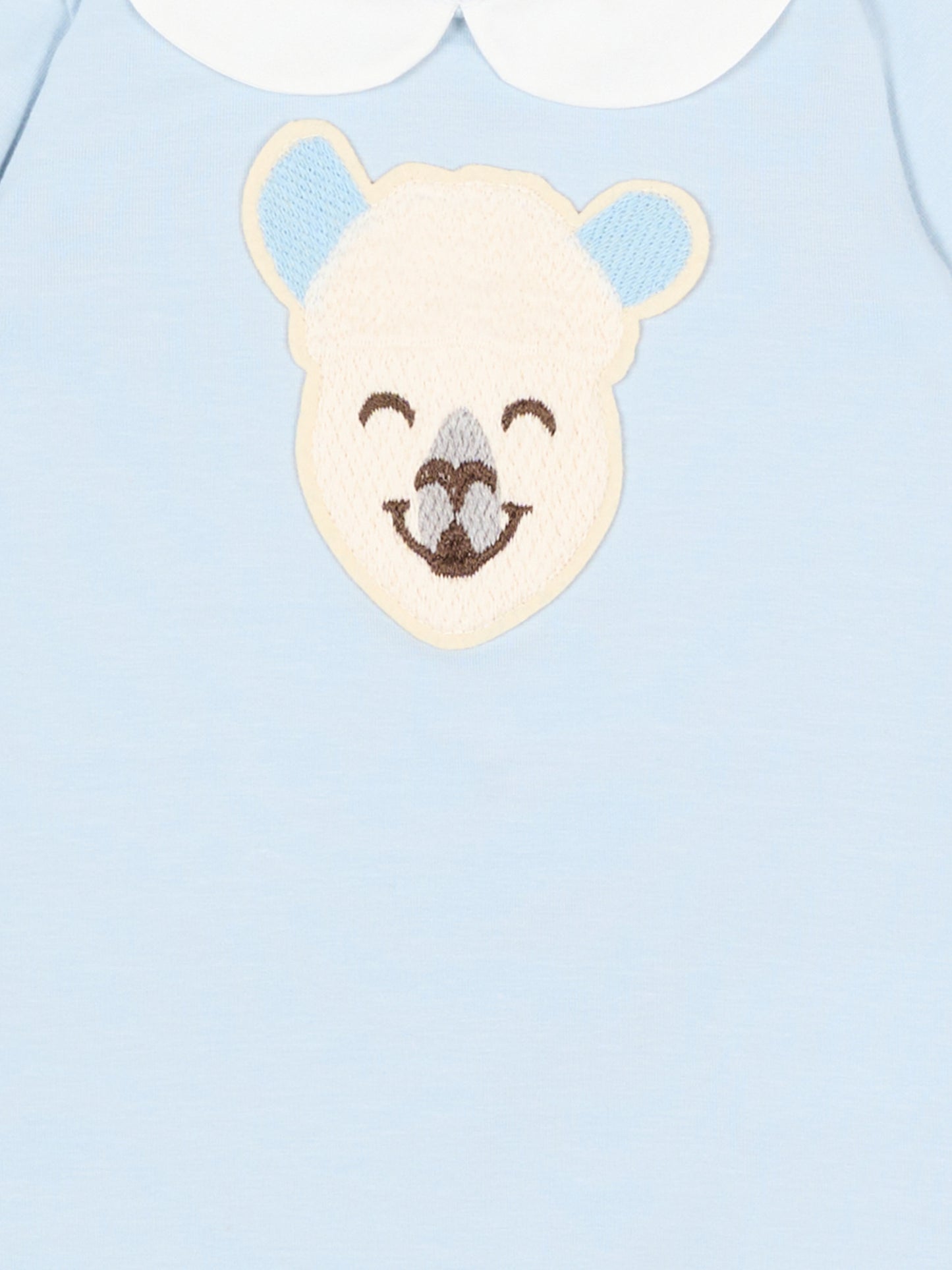 Pagliaccetto celeste per neonato con ricamo alpaca,Gensami,ROSHORT-ALP-J LIGHT BLUE