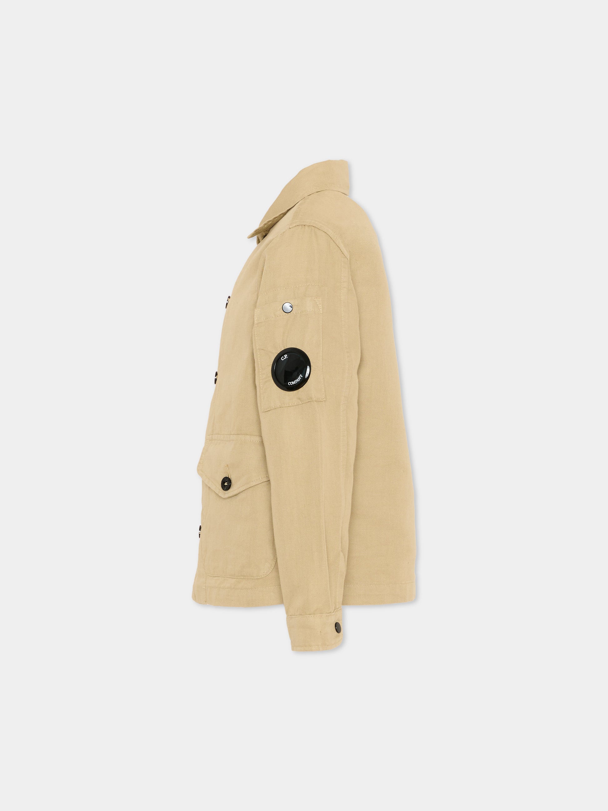 Giubbotto beige per bambino con lente,C. P. Company,CUA006-LZC01 20129