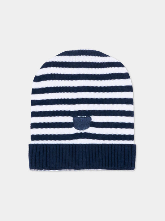 Cappello blu a righe per neonati