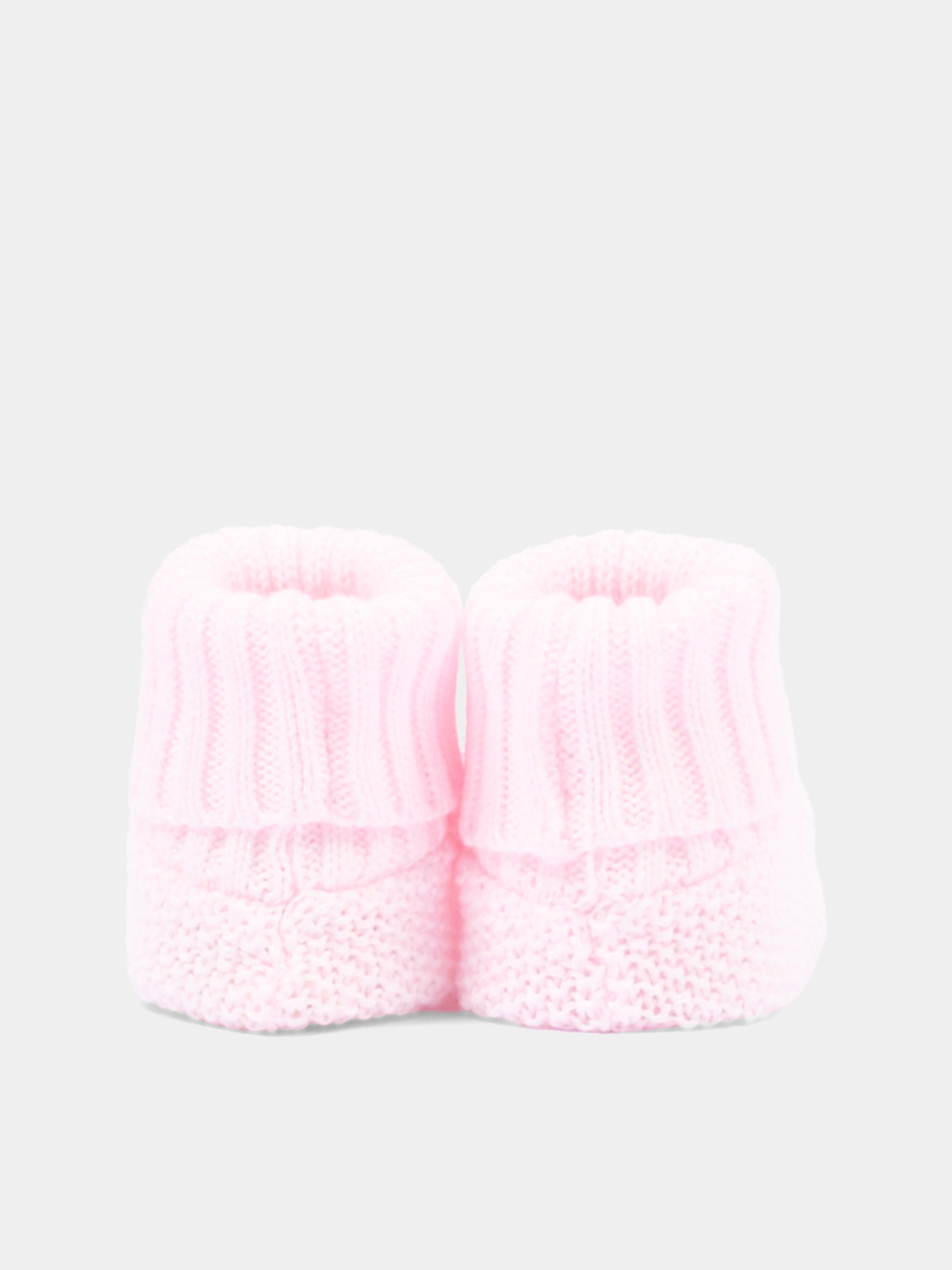 Babbucce rosa per neonata in maglia,Nanán,E26007R