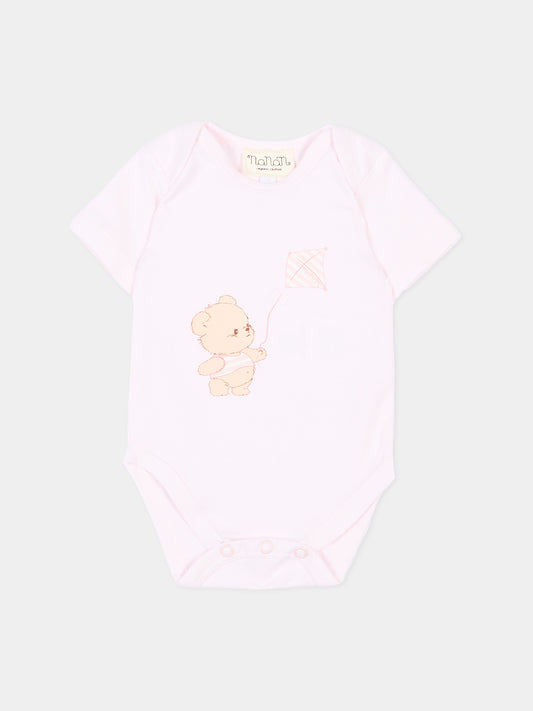 Body rosa per neonata con orsetto,Nanán,E26014R