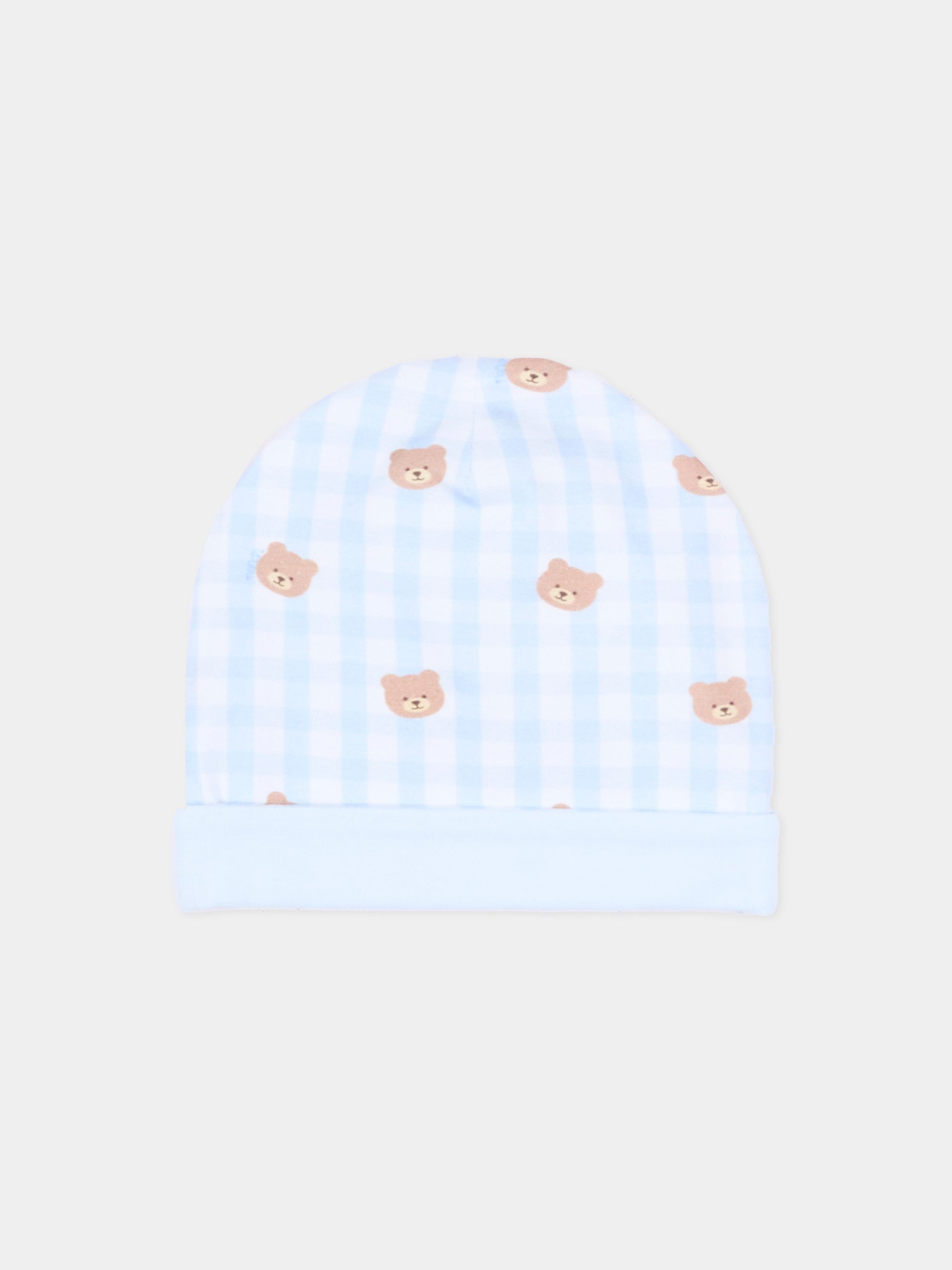 Cappello azzurro per neonato con teddy bear,Nanán,E26020A