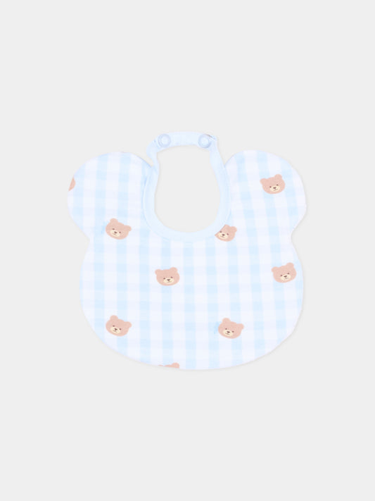 Bavaglino azzurro per neonato con orsetti,Nanán,E26021A