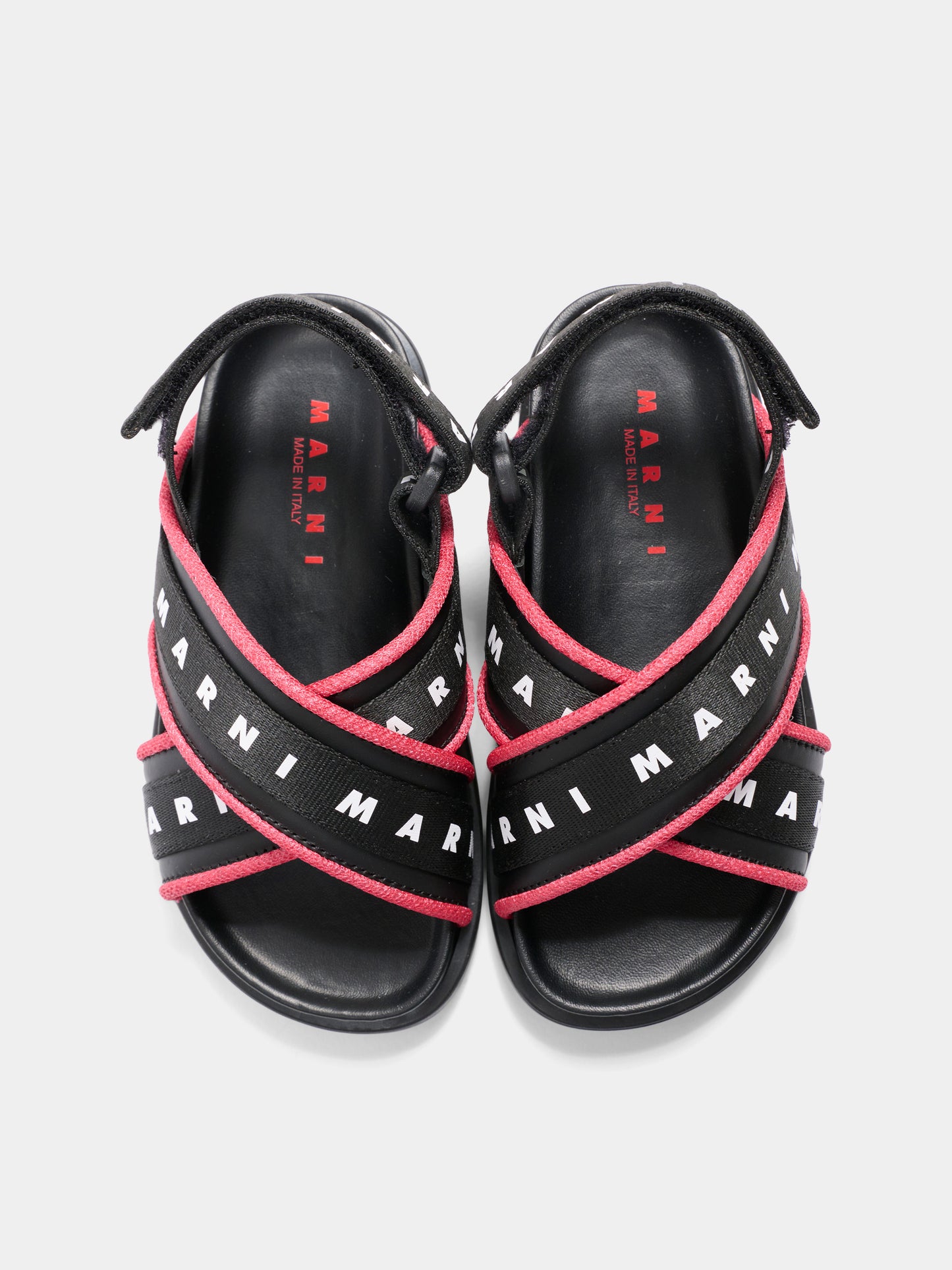 Sandali neri per bambina con logo,Marni Kids,82318 - VAR1