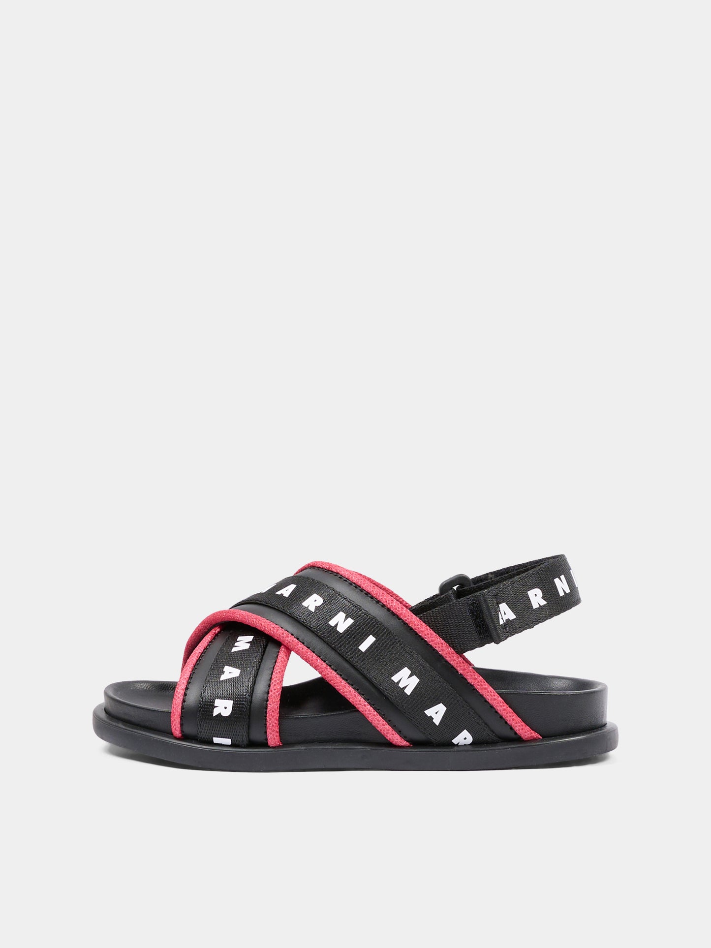 Sandali neri per bambina con logo,Marni Kids,82318 - VAR1