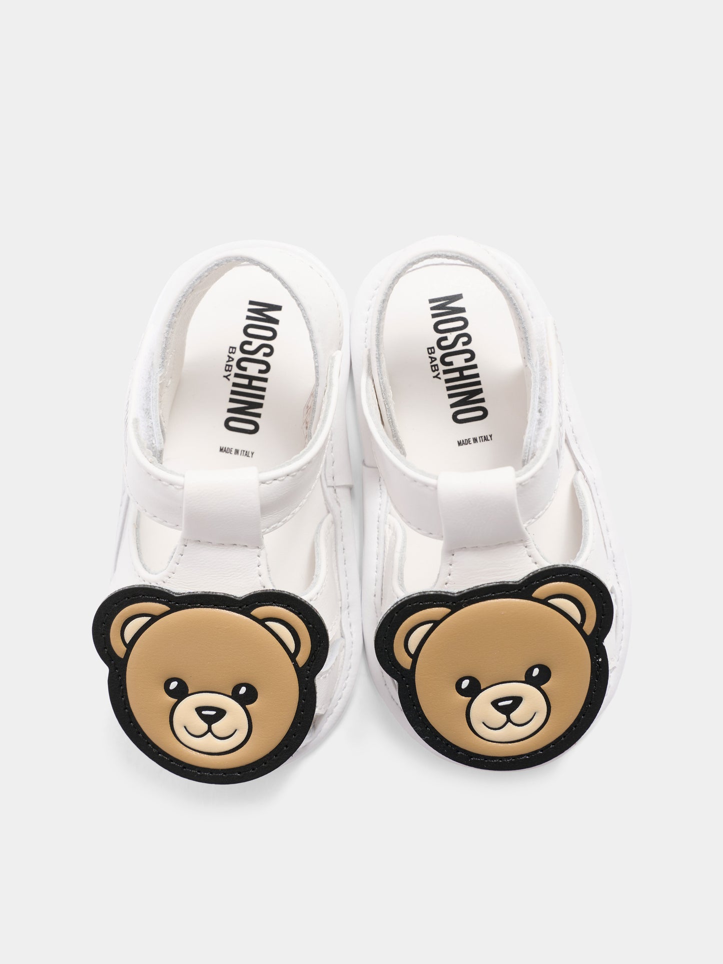 Sandalo bianco per neonata con teddy bear,Moschino Kids,82881 - VAR1