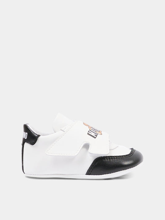 Sneakers basse bianche per neonato,Moschino Kids,82892 - VAR1