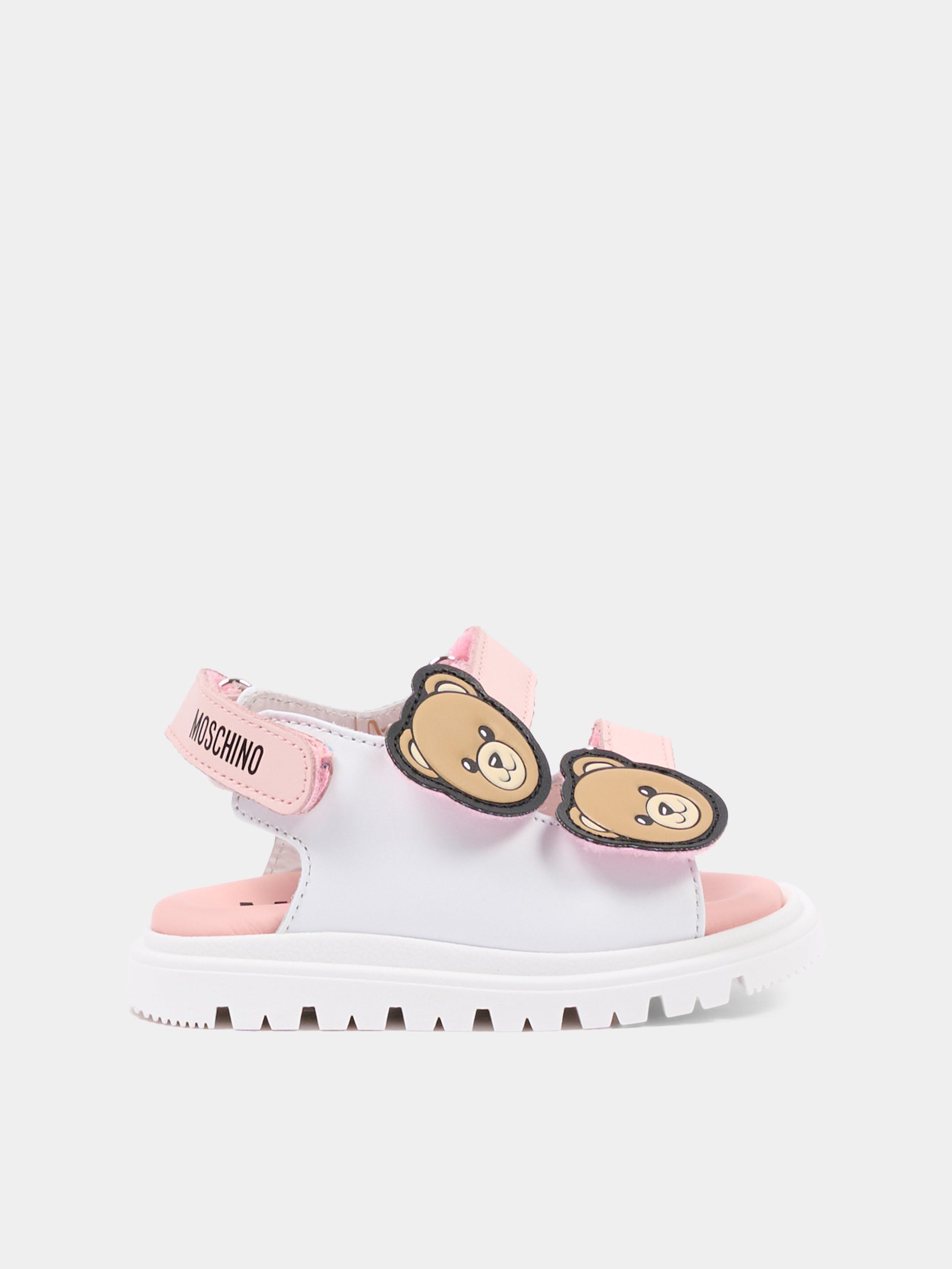 Sandalo bianco per bambina con Teddy Bear,Moschino Kids,82933 - VAR3