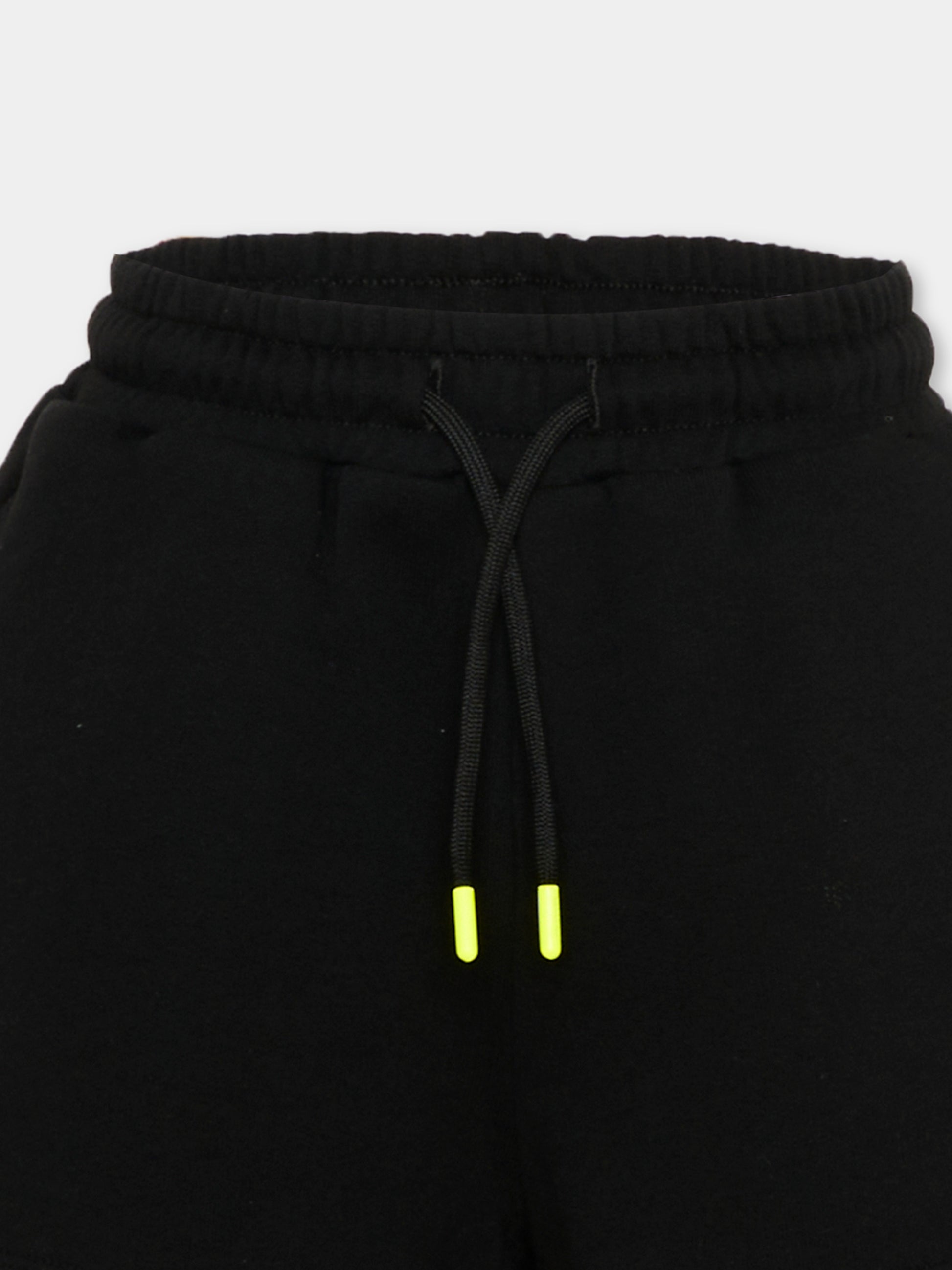 Shorts sportivi neri per bambina logo,Barrow,S6BKJGSH013 110