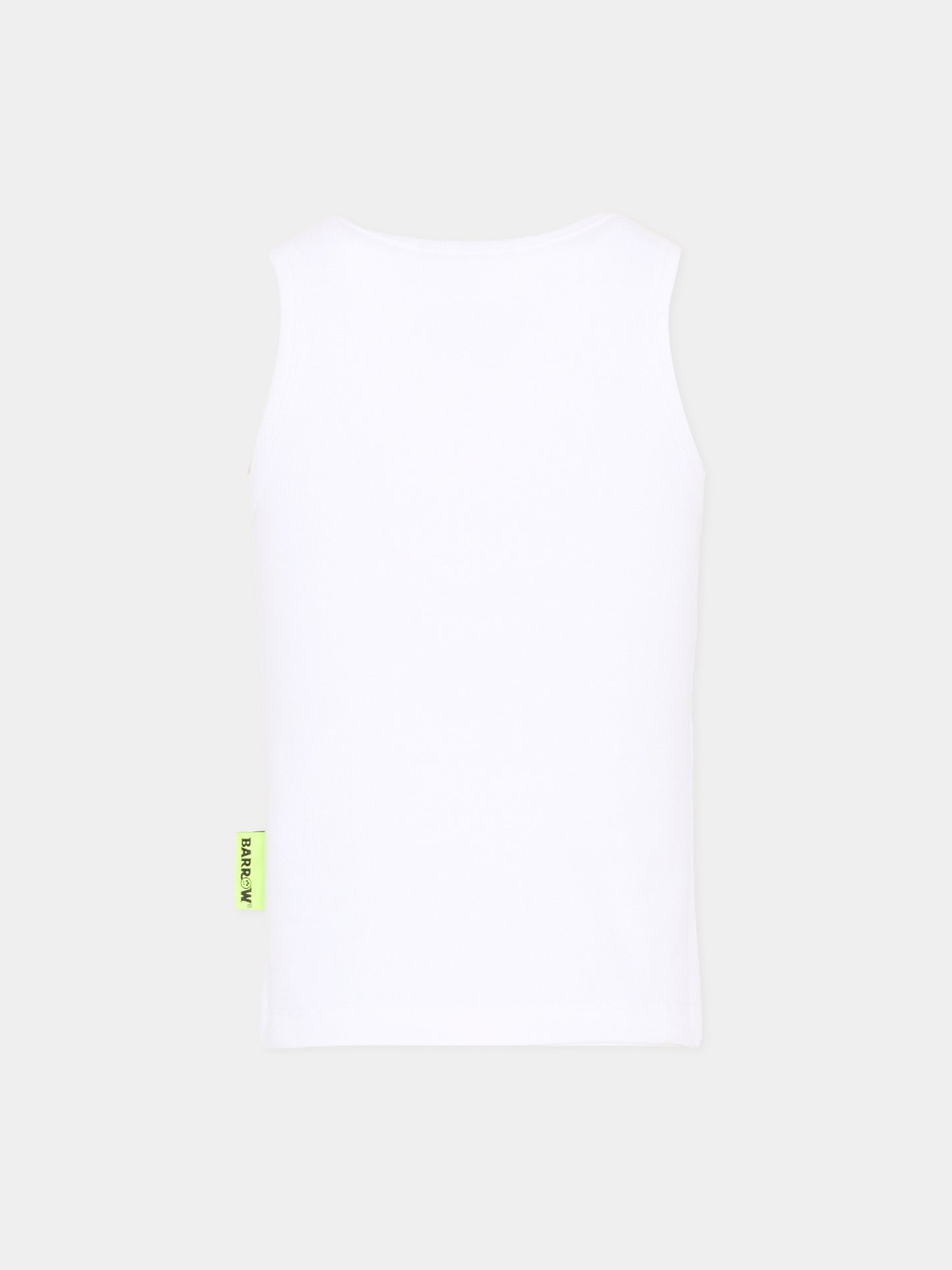 Canotta bianca per bambina con logo,Barrow,S6BKJGTA021 002