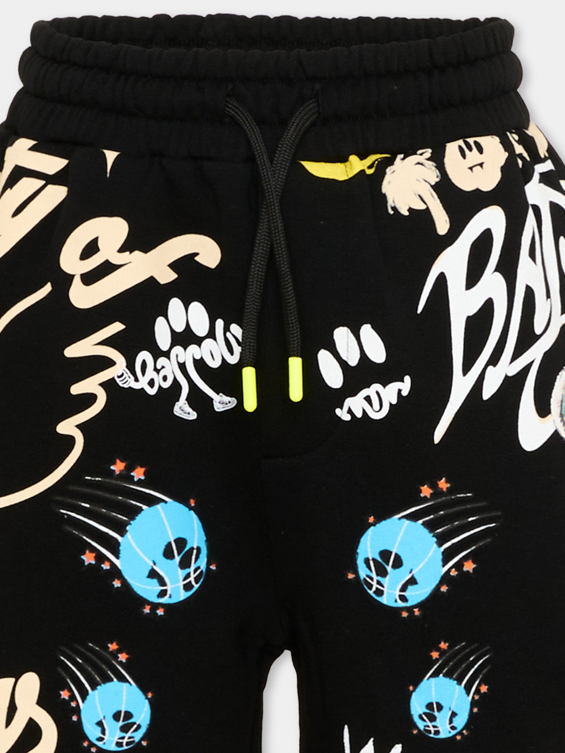 Shorts sportivi neri per bambini stampa logo,Barrow,S6BKJUBE043 110