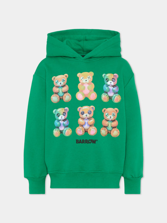 Felpa verde Barrow per bambini con orsetti,Barrow,S6BKJUHS080 080