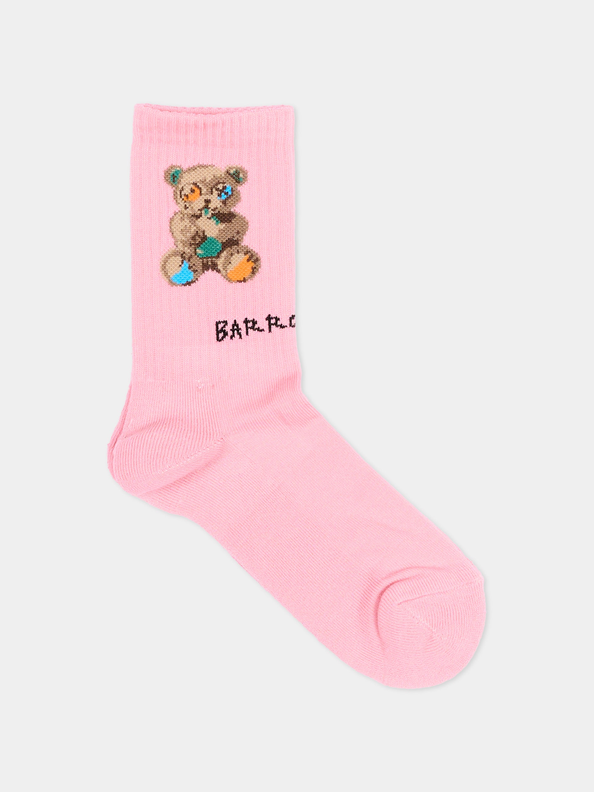 Calzini rosa per bambina con Teddy Bear,Barrow,S6BKJUSO028 BW311
