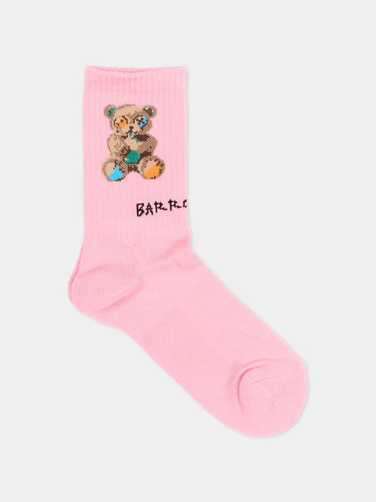 Calzini rosa per bambina con Teddy Bear,Barrow,S6BKJUSO028 BW311