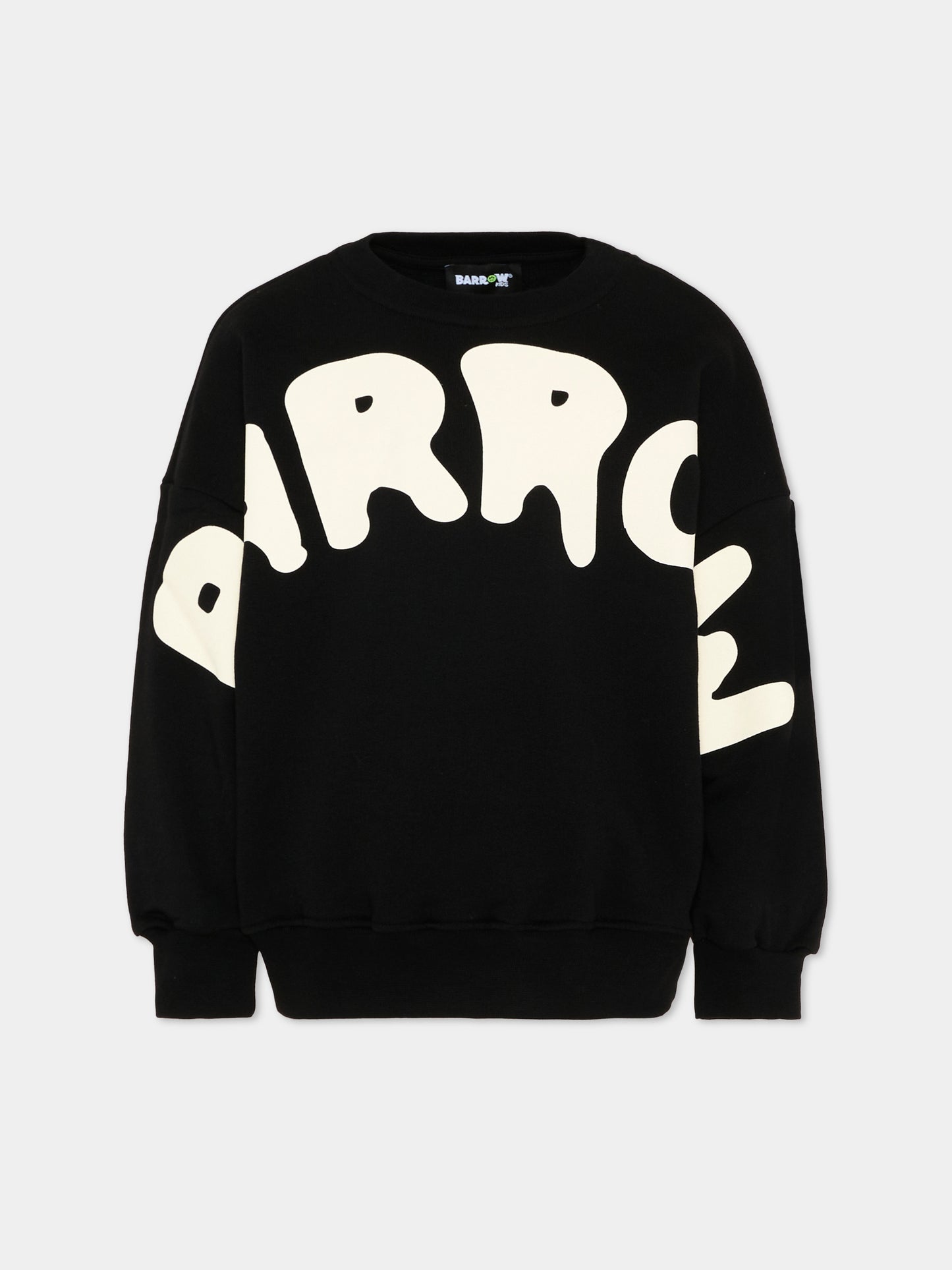 Felpa nera per bambini con logo,Barrow,S6BKJUSW016 110