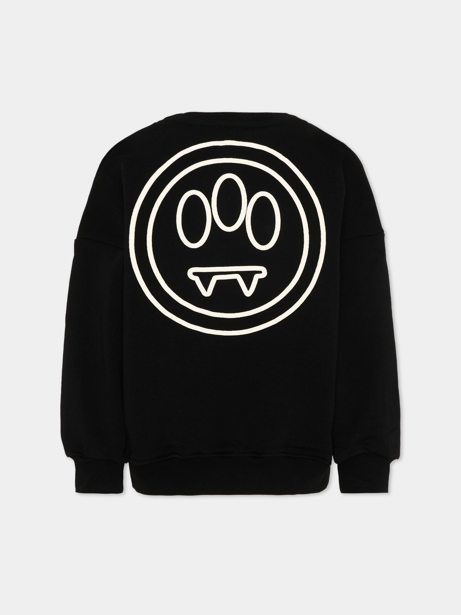 Felpa nera per bambini con logo,Barrow,S6BKJUSW016 110