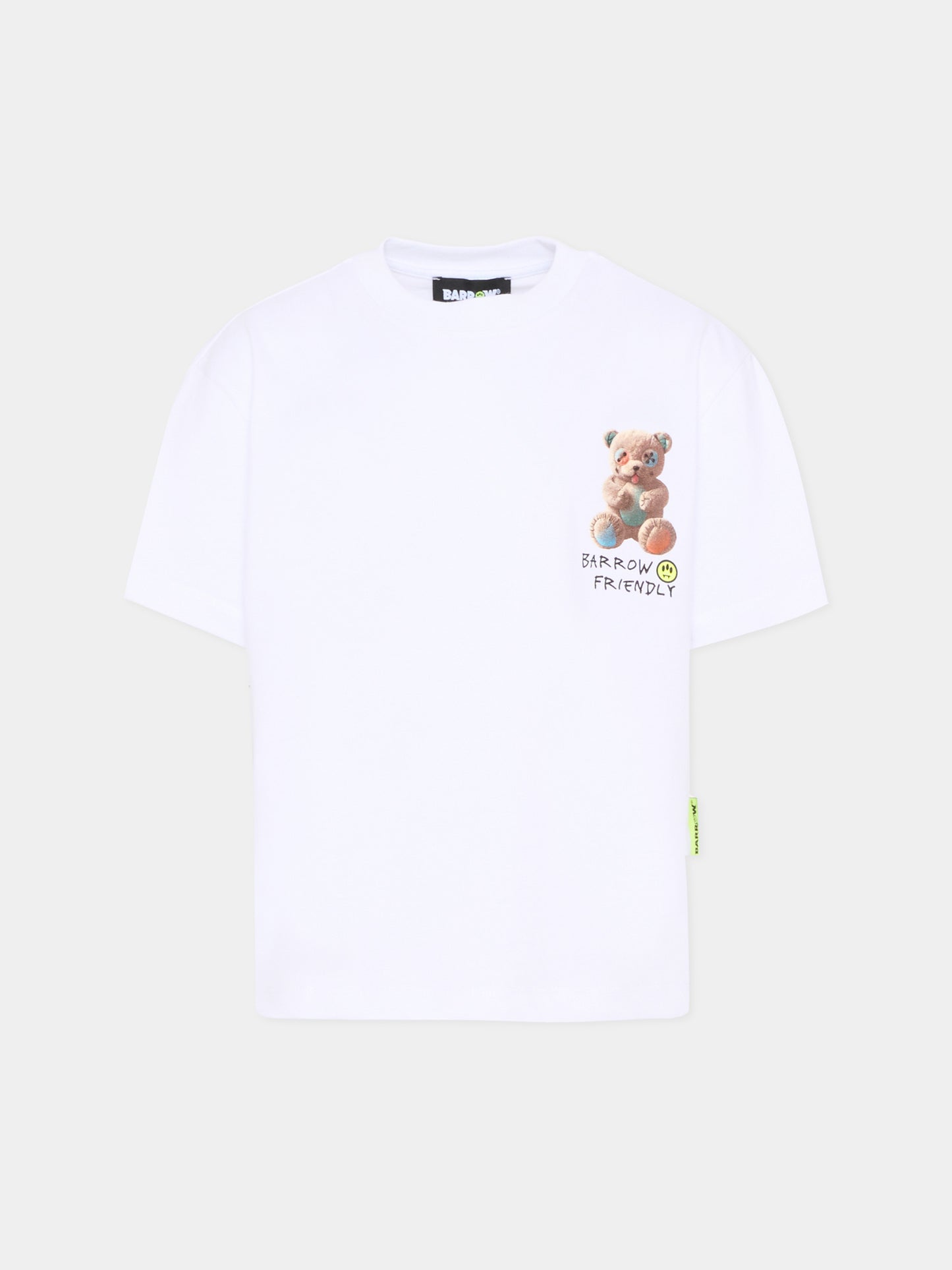 T-Shirt bianca per bambini con orsetto,Barrow,S6BKJUTH003 002
