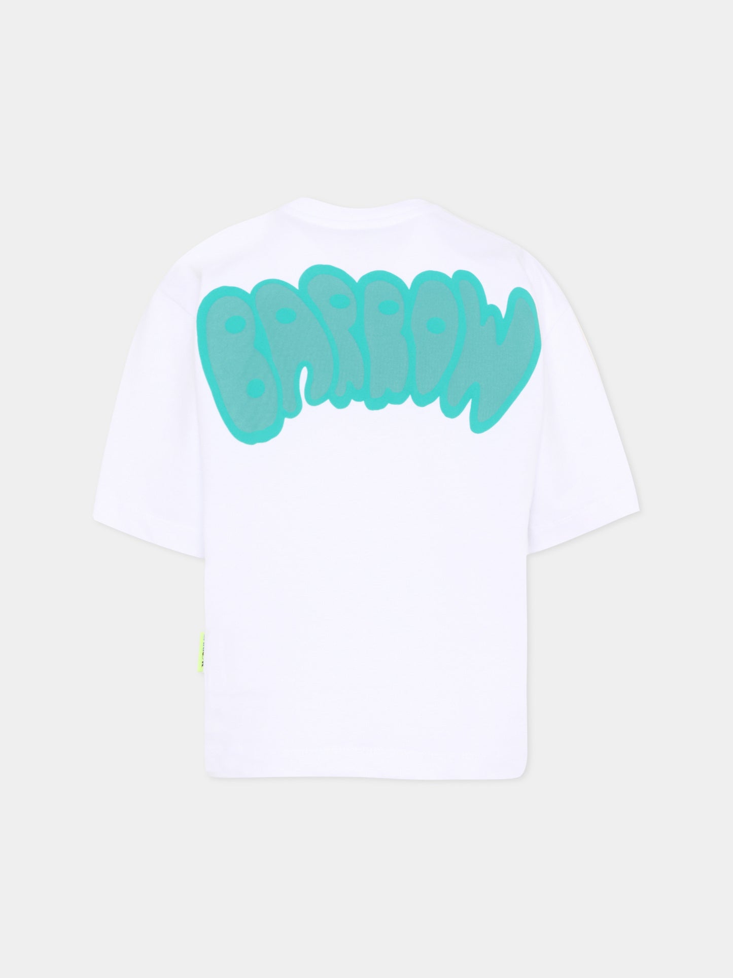 T-Shirt bianca per bambini con logo,Barrow,S6BKJUTH007 002