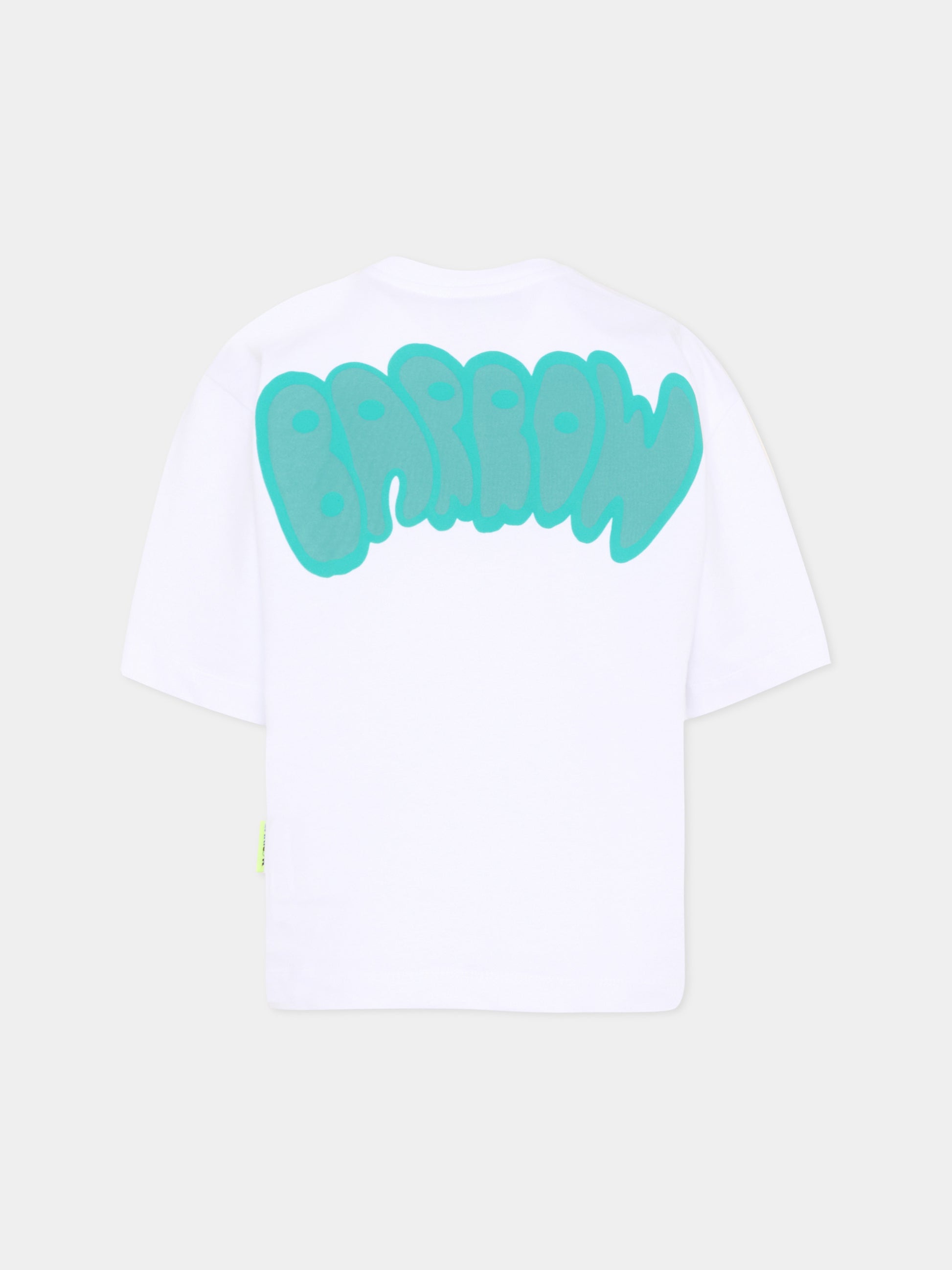 T-Shirt bianca per bambini con logo,Barrow,S6BKJUTH007 002