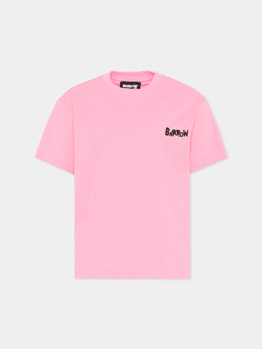 T-Shirt rosa per bambina con smile,Barrow,S6BKJUTH008 BW311