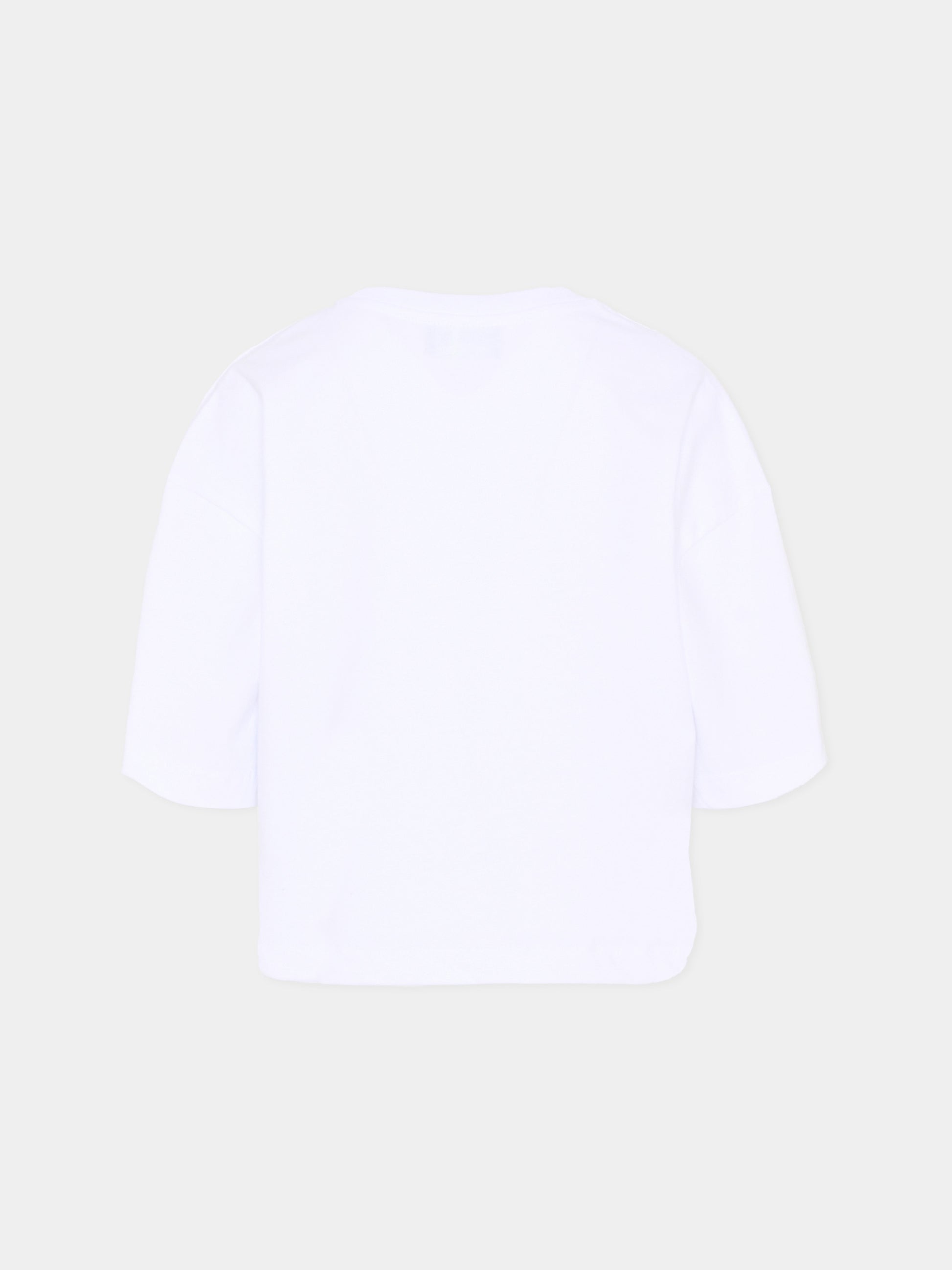 T-Shirt bianca per bambina con logo,Barrow,S6BKJGTH240 002