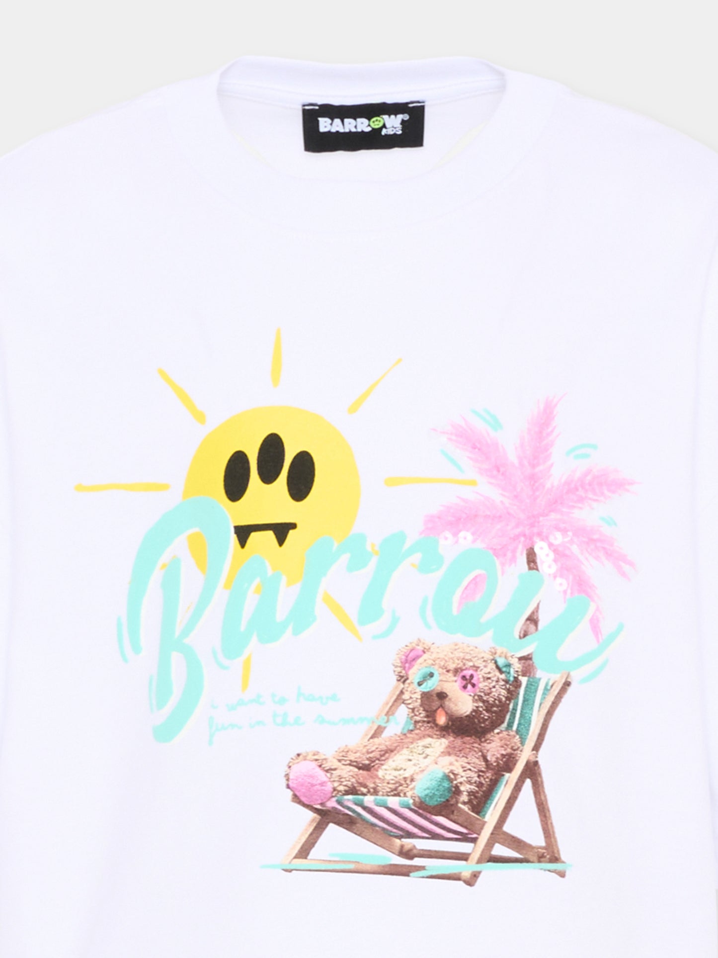 T-Shirt bianca per bambina con logo,Barrow,S6BKJGTH240 002