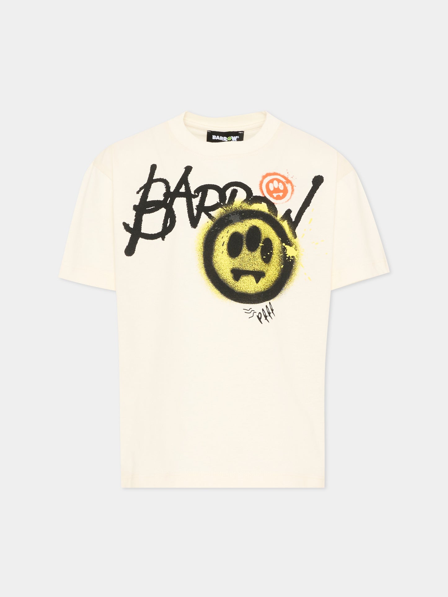 T-Shirt avorio per bambina stampa logo,Barrow,S6BKJUTH055 013