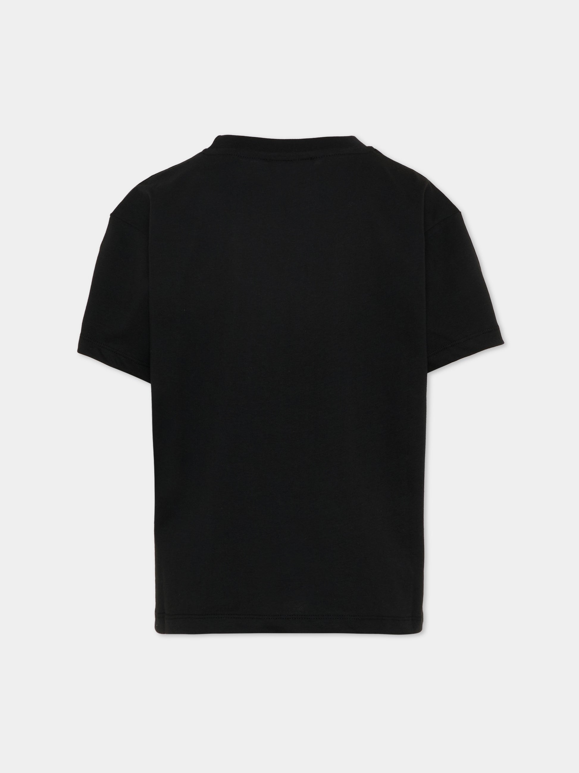 T-Shirt nera per bambina con stampa logo,Barrow,S6BKJUTH055 110