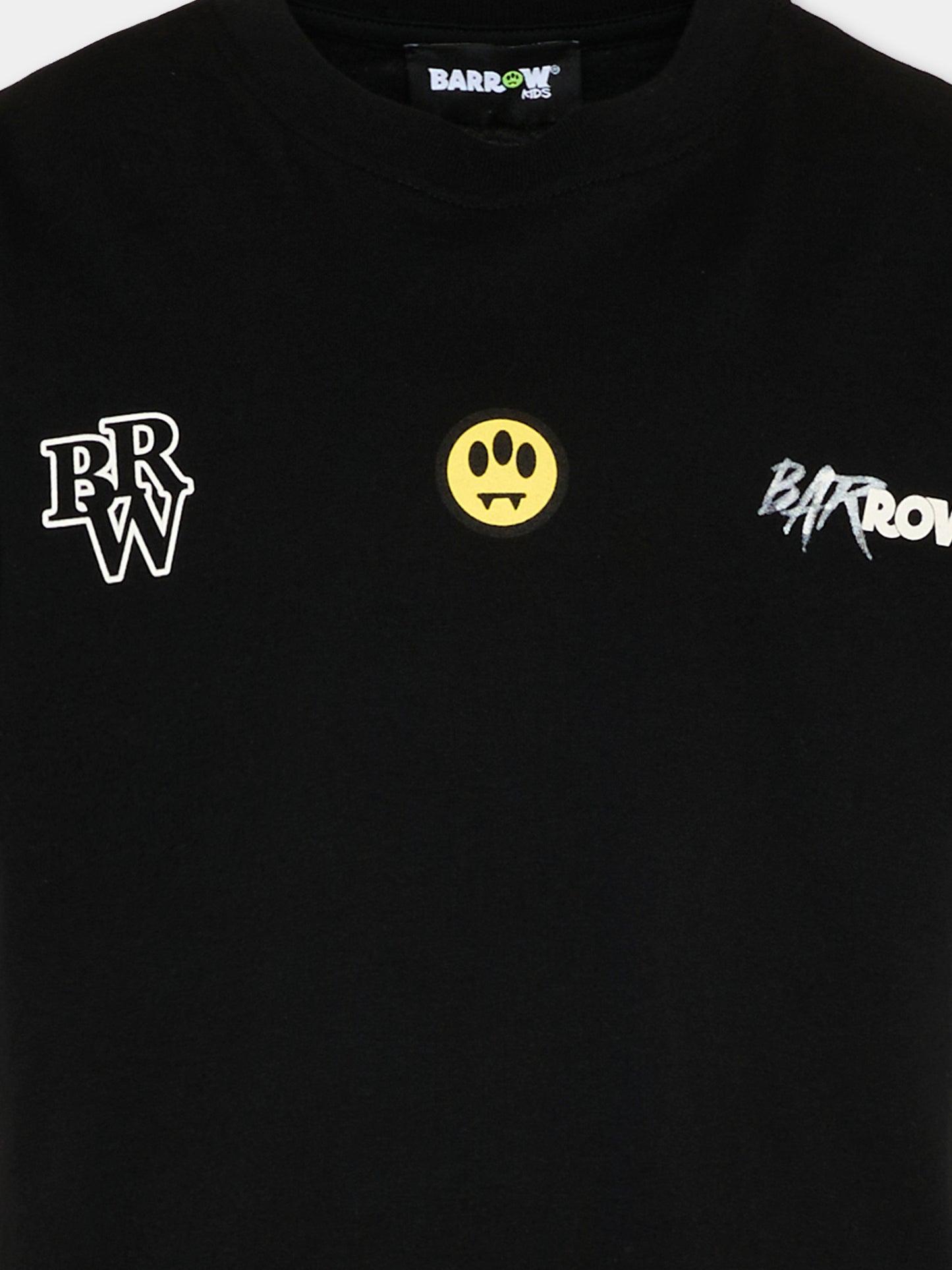 T-Shirt nera per bambini con logo,Barrow,S6BKJUTH061 110