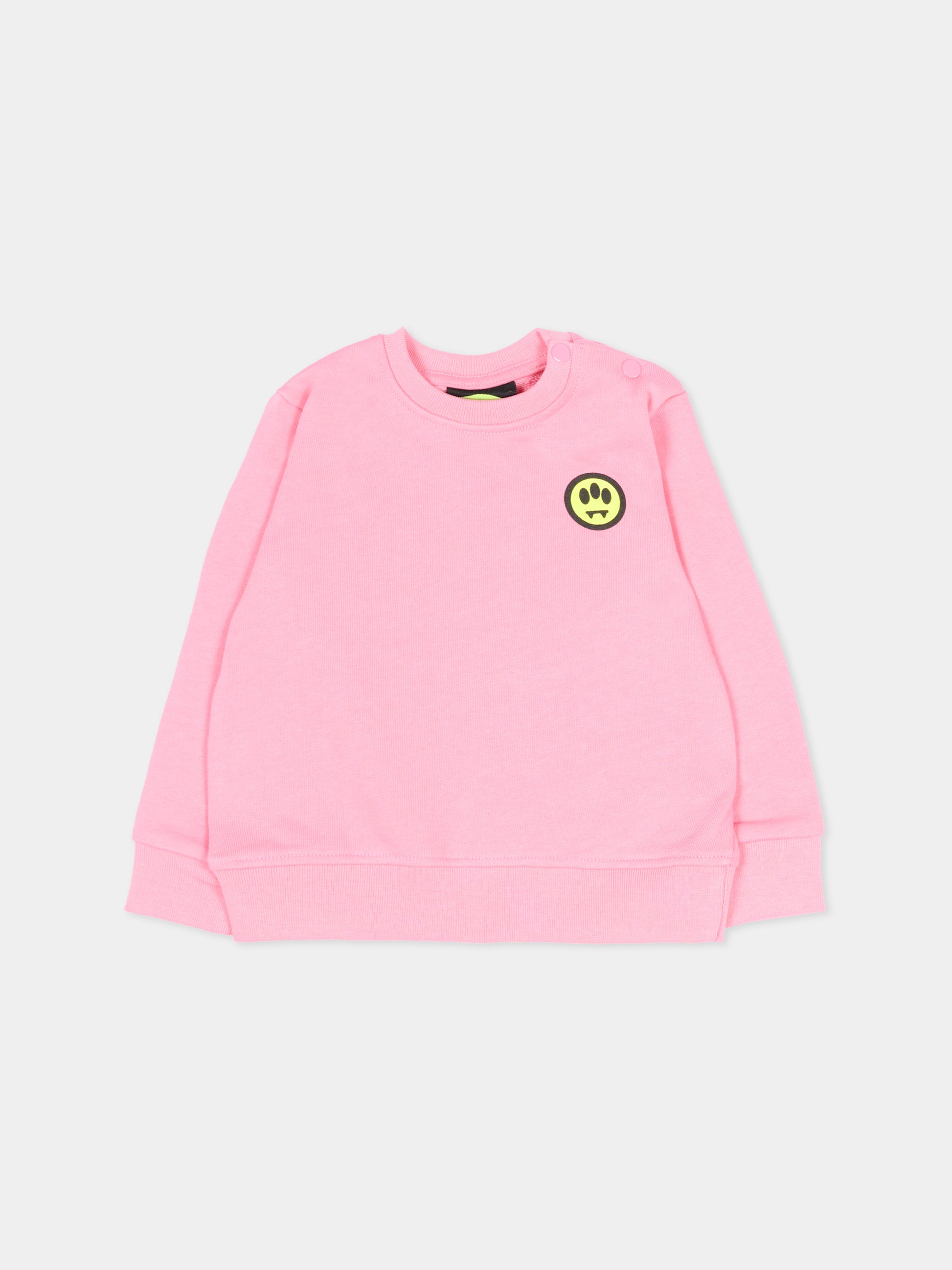 Felpa rosa per neonata con logo,Barrow,S6BKUNSW209 BW311