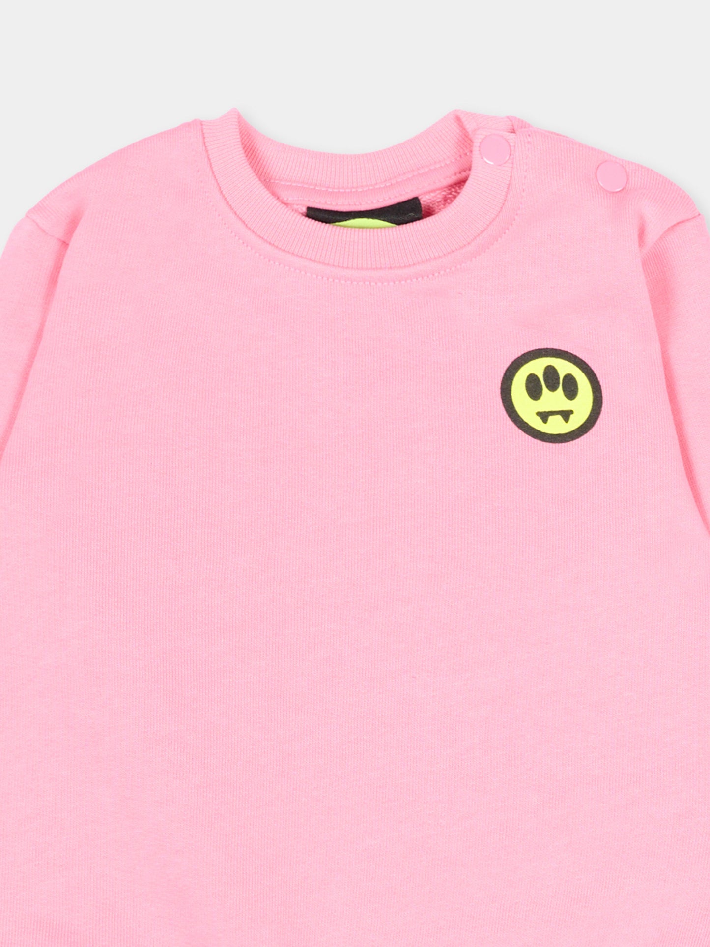 Felpa rosa per neonata con logo,Barrow,S6BKUNSW209 BW311