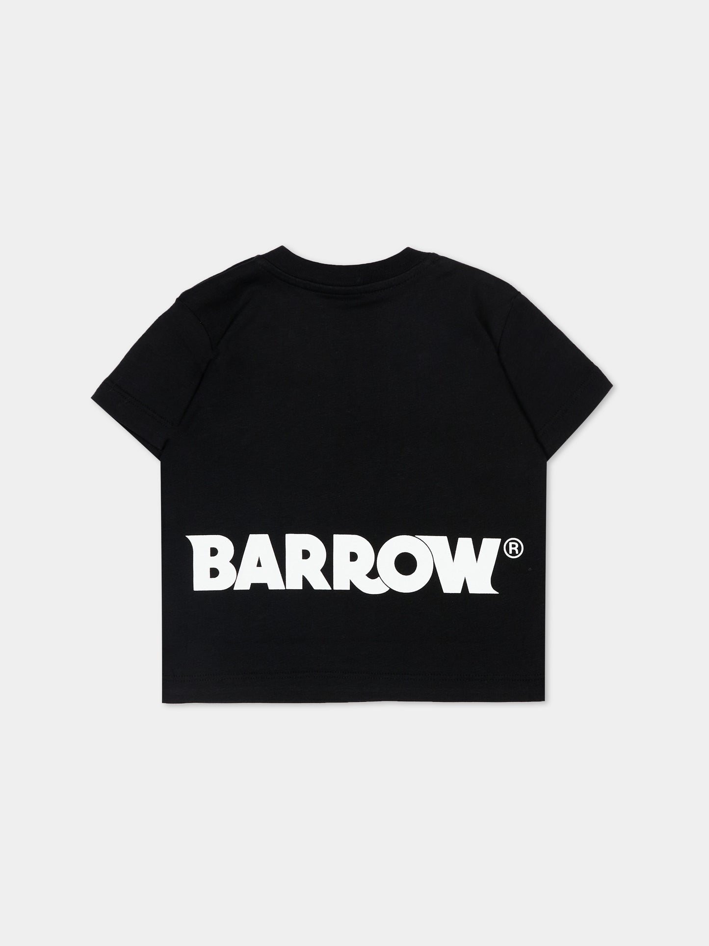 T-Shirt nera per neonati con logo,Barrow,S6BKUNTH207 110