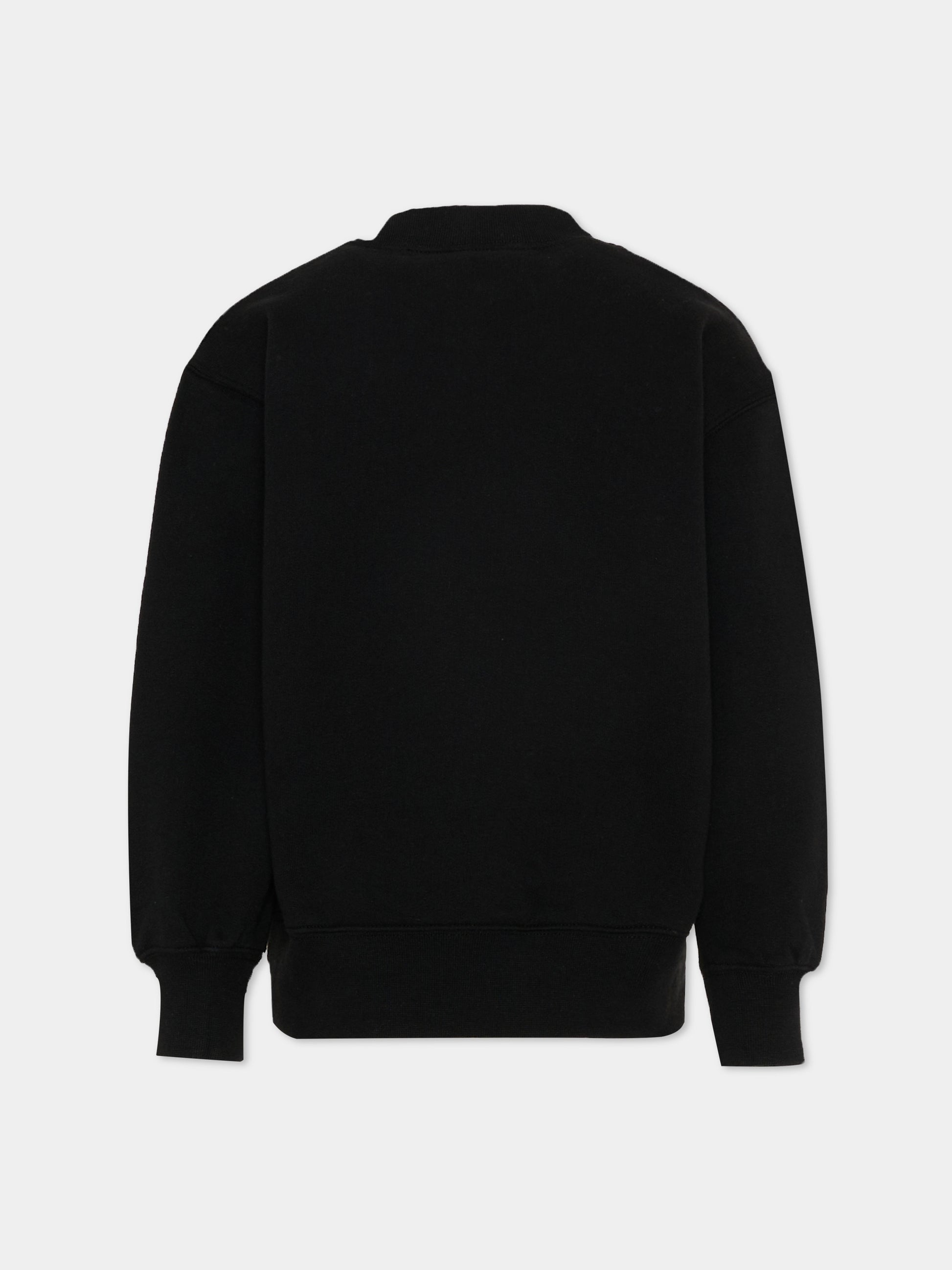 Felpa nera Palm Angels per bambini,Palm Angels,PBBA012S26FLE00A 110