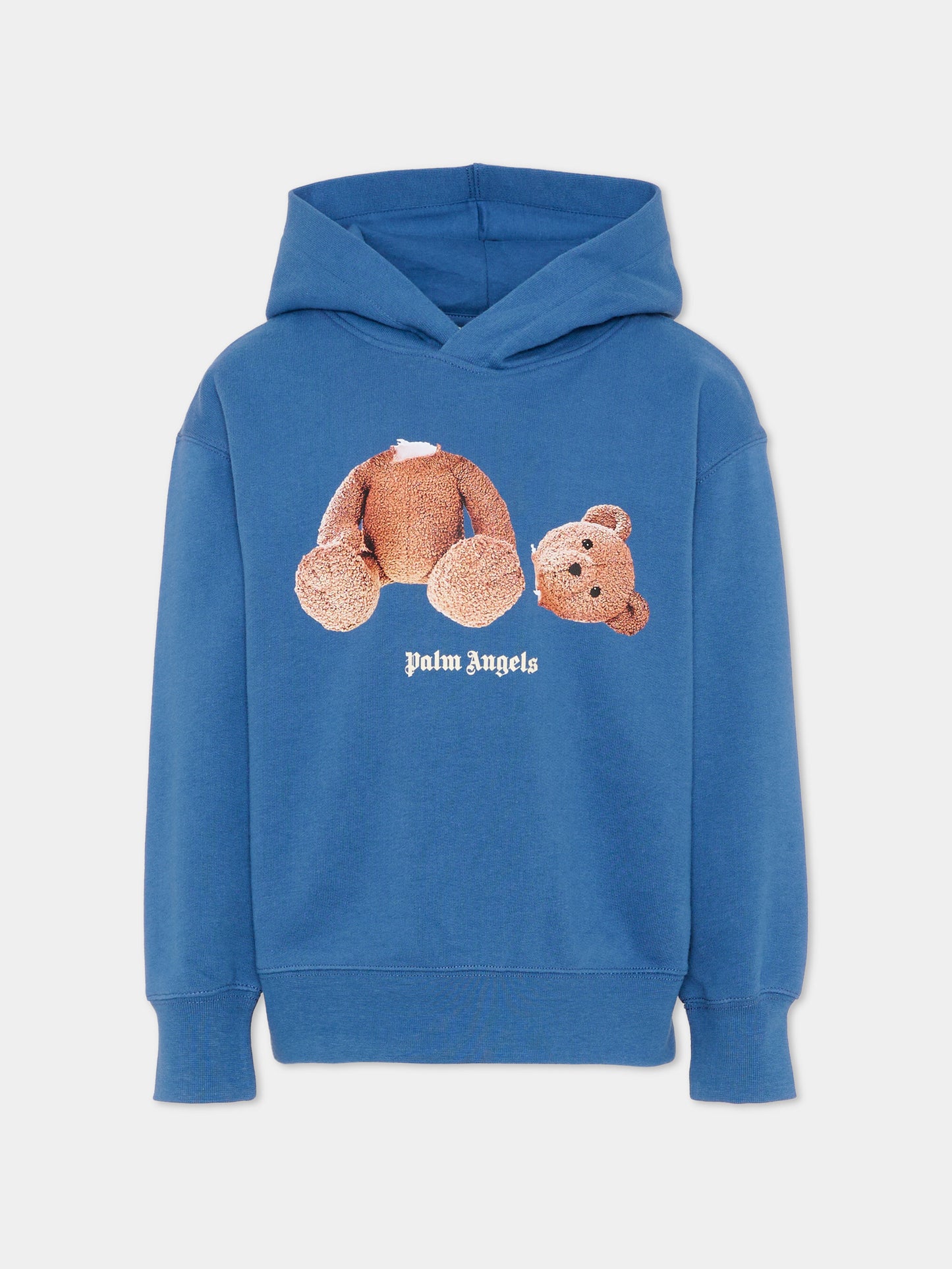 Felpa blu per bambino con Teddy Bear,Palm Angels,PBBB012S26FLE001 060
