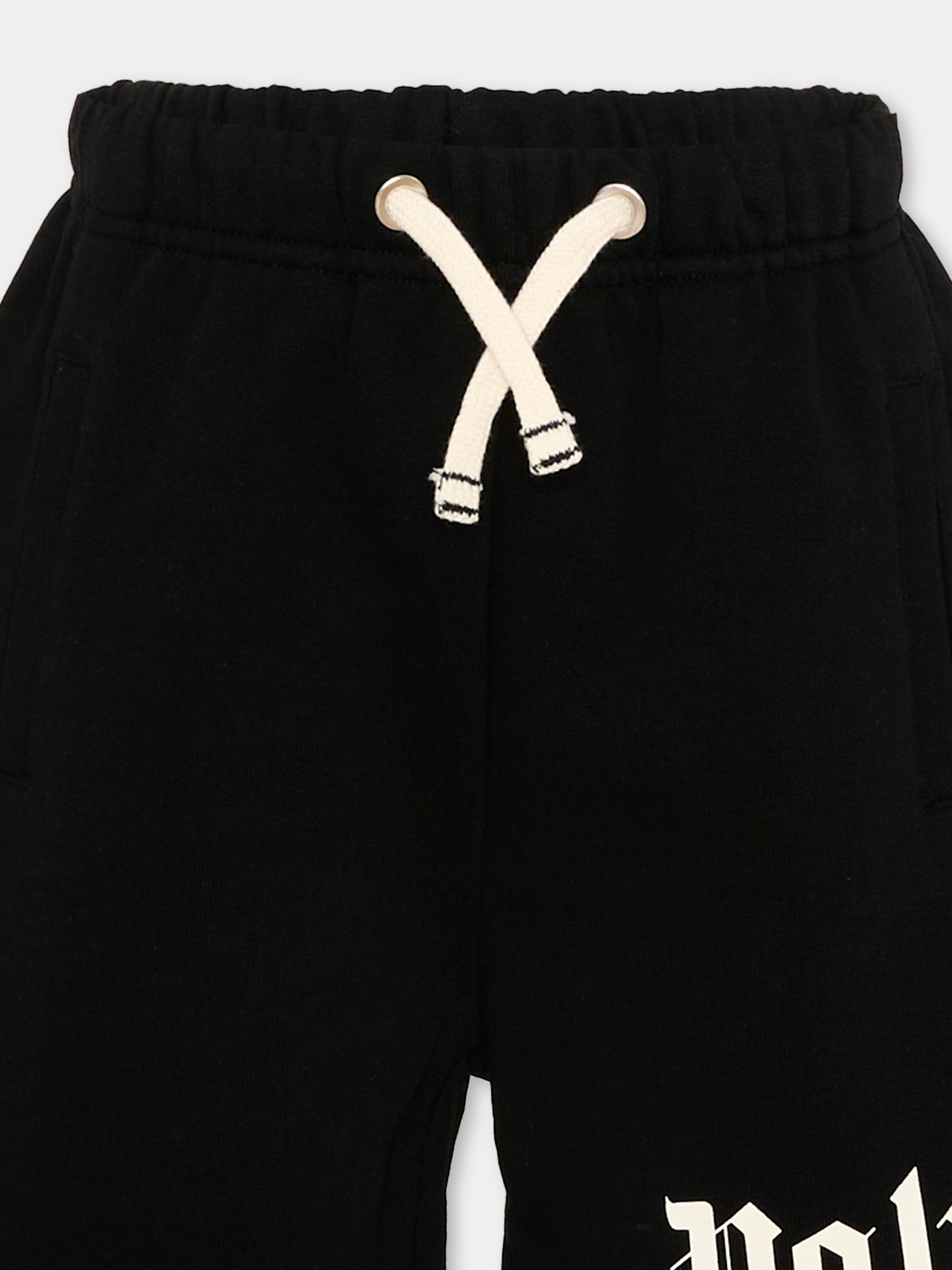 Shorts sportivi neri per bambini con logo,Palm Angels,PBCI006S26FLE001 110