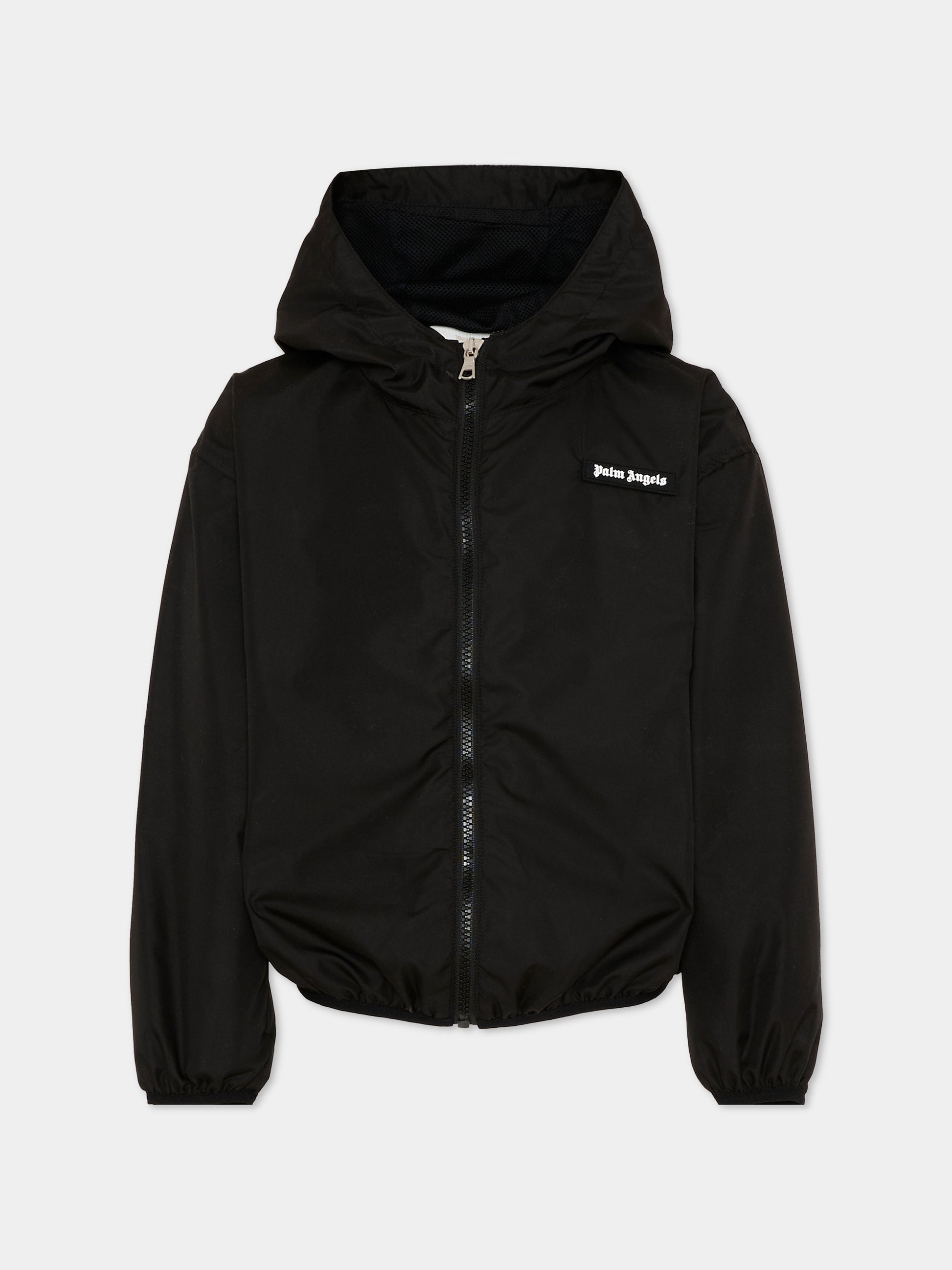 Giacche a vento nero per bambini con logo,Palm Angels,PBEB004S26FAB001 110