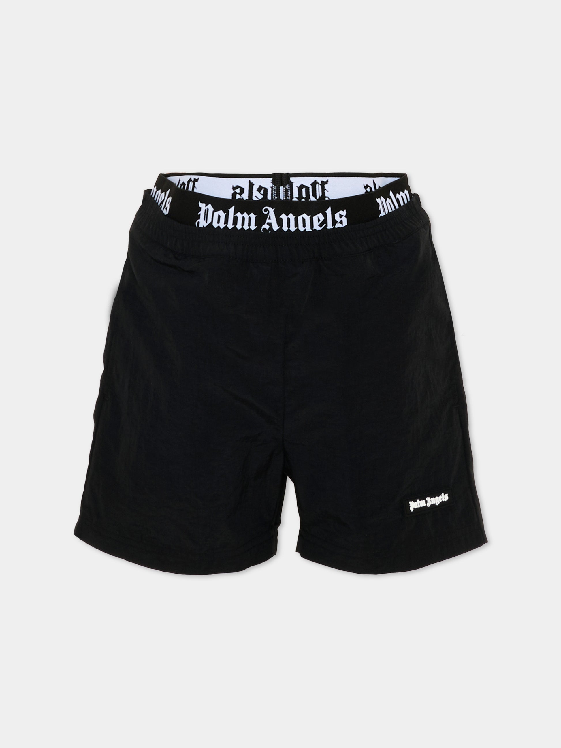 Boxer mare nero per bambino con logo,Palm Angels,PBFD005S26FAB001 110