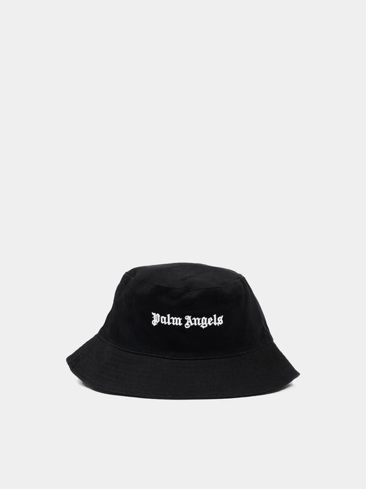 Cloche nera per bambini con logo,Palm Angels,PBLA001S26FAB003 110