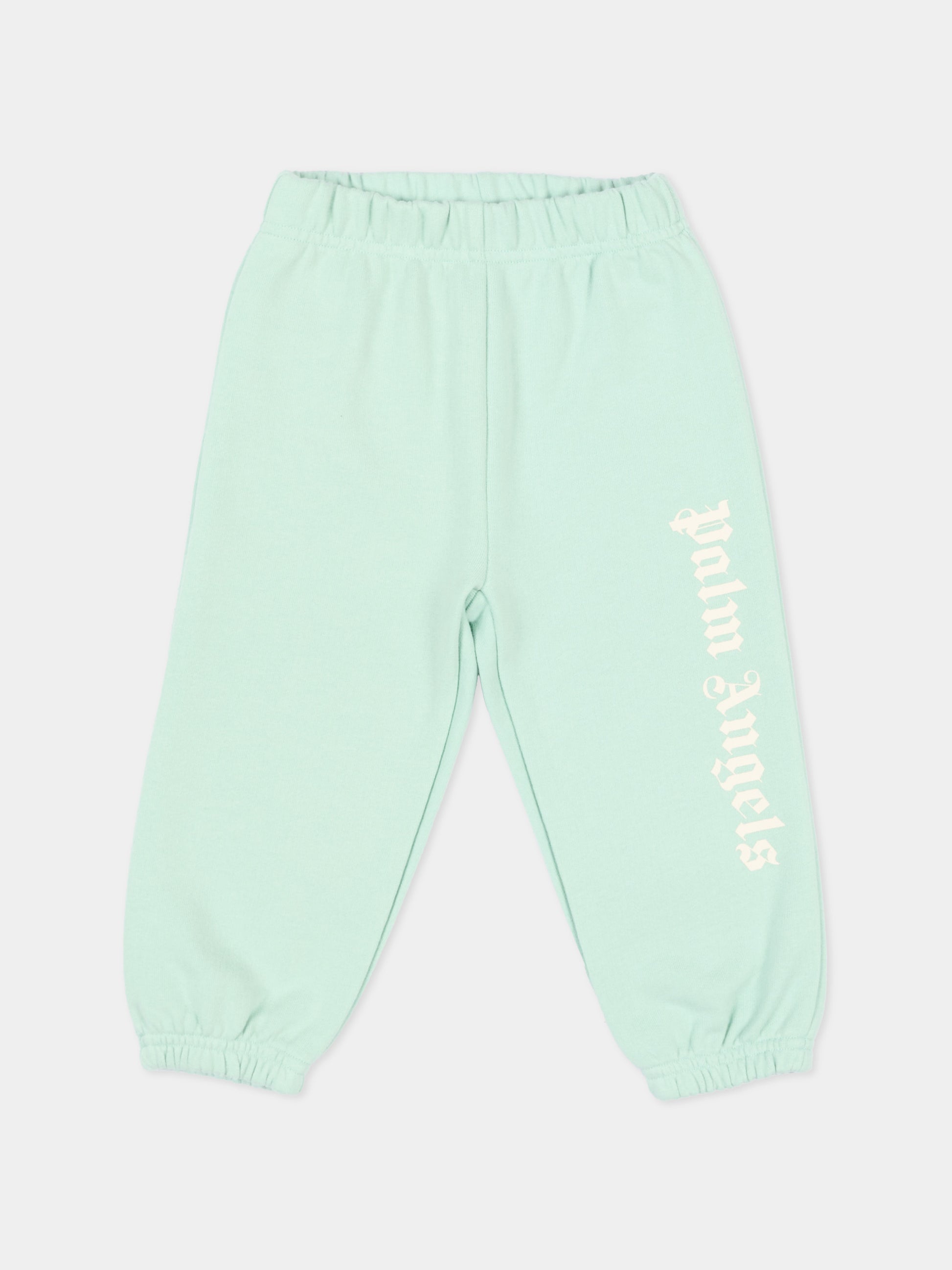 Pantaloni sportivi verdi per neonati con logo,Palm Angels,PBXD001S26FLE001 081
