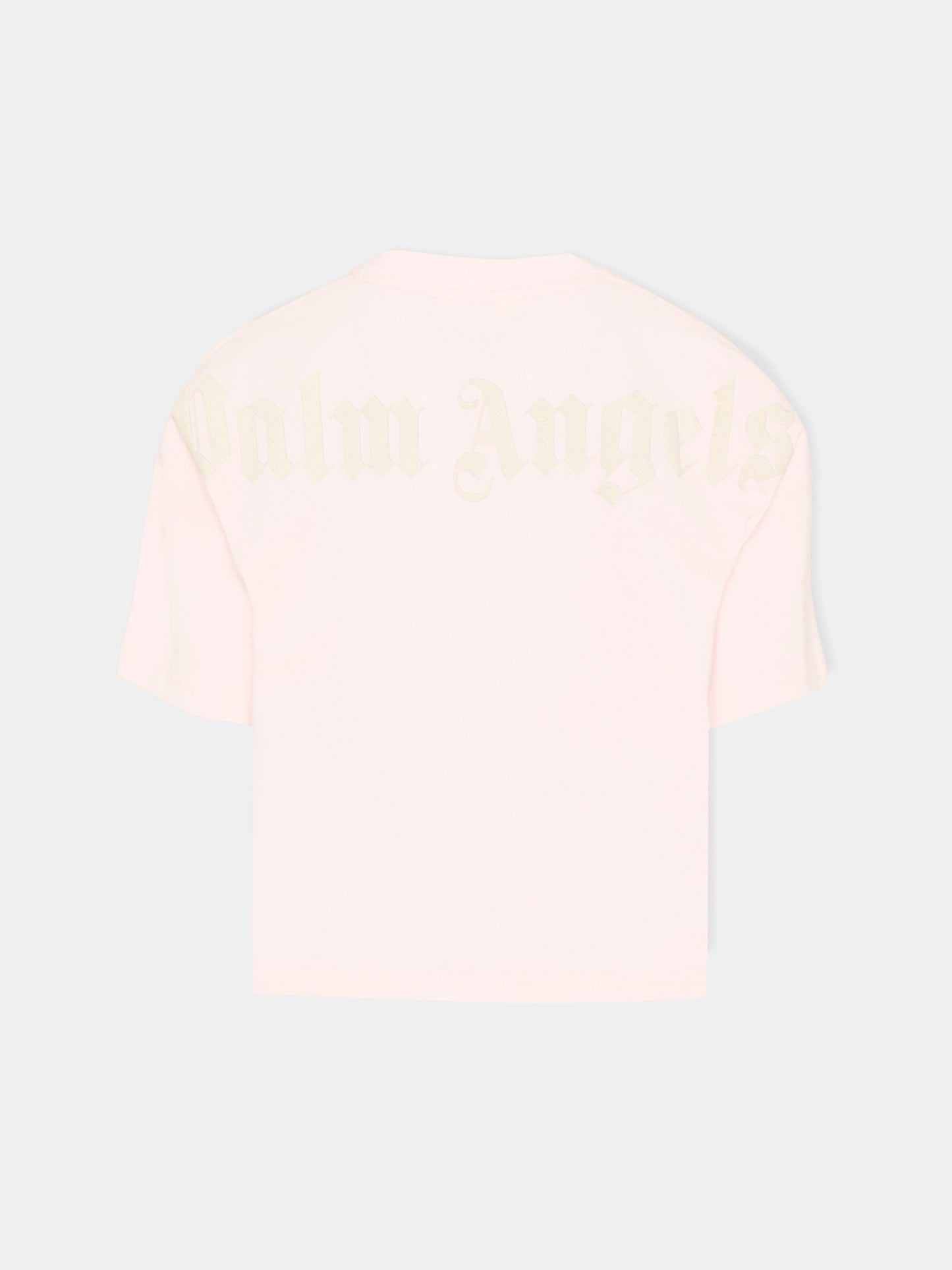 T-Shirt rosa per bambina con logo,Palm Angels,PGAA001S26JER001 042
