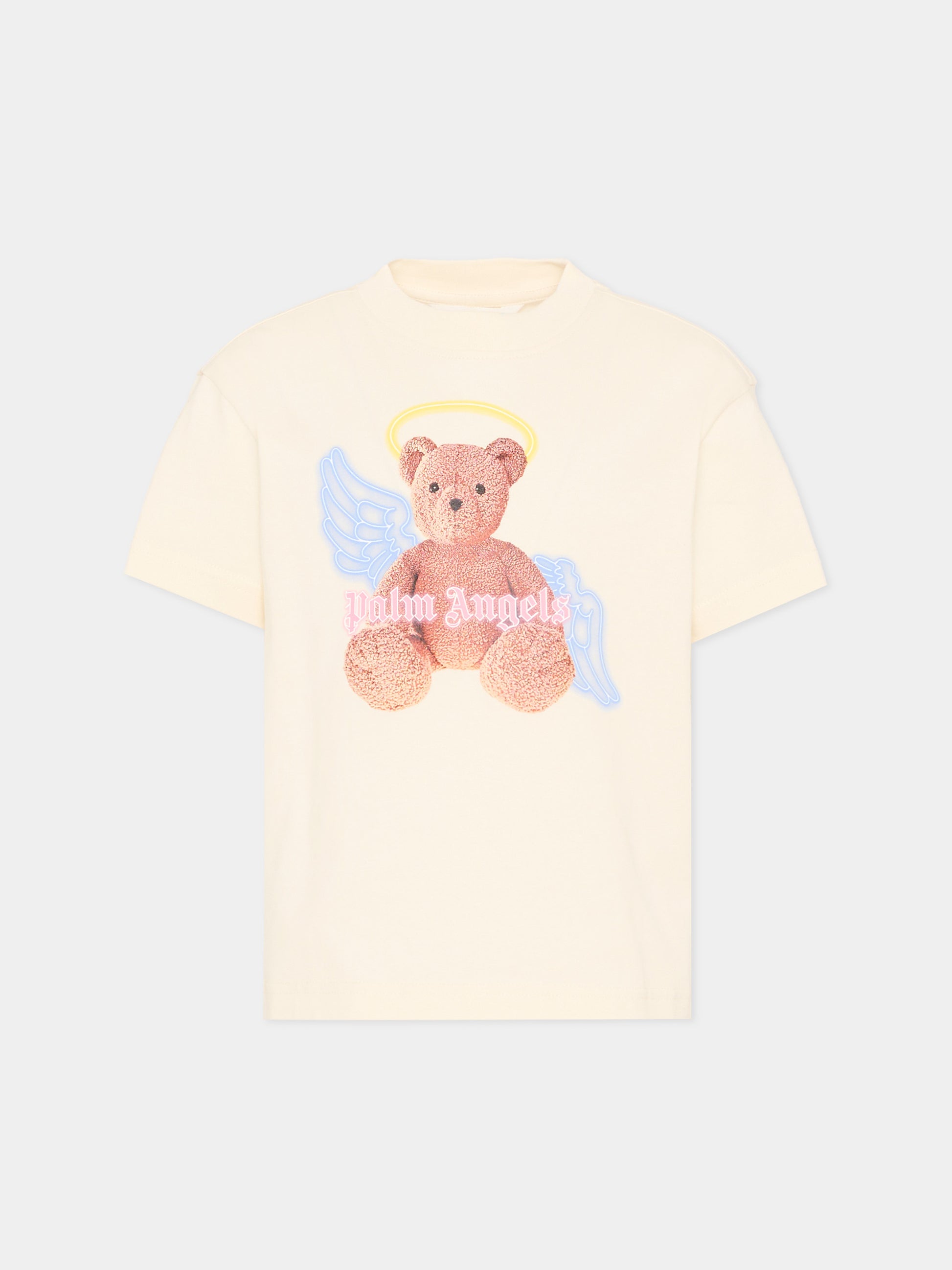 T-Shirt avorio per bambina con Teddy Bear,Palm Angels,PGAA002S26JER001 002