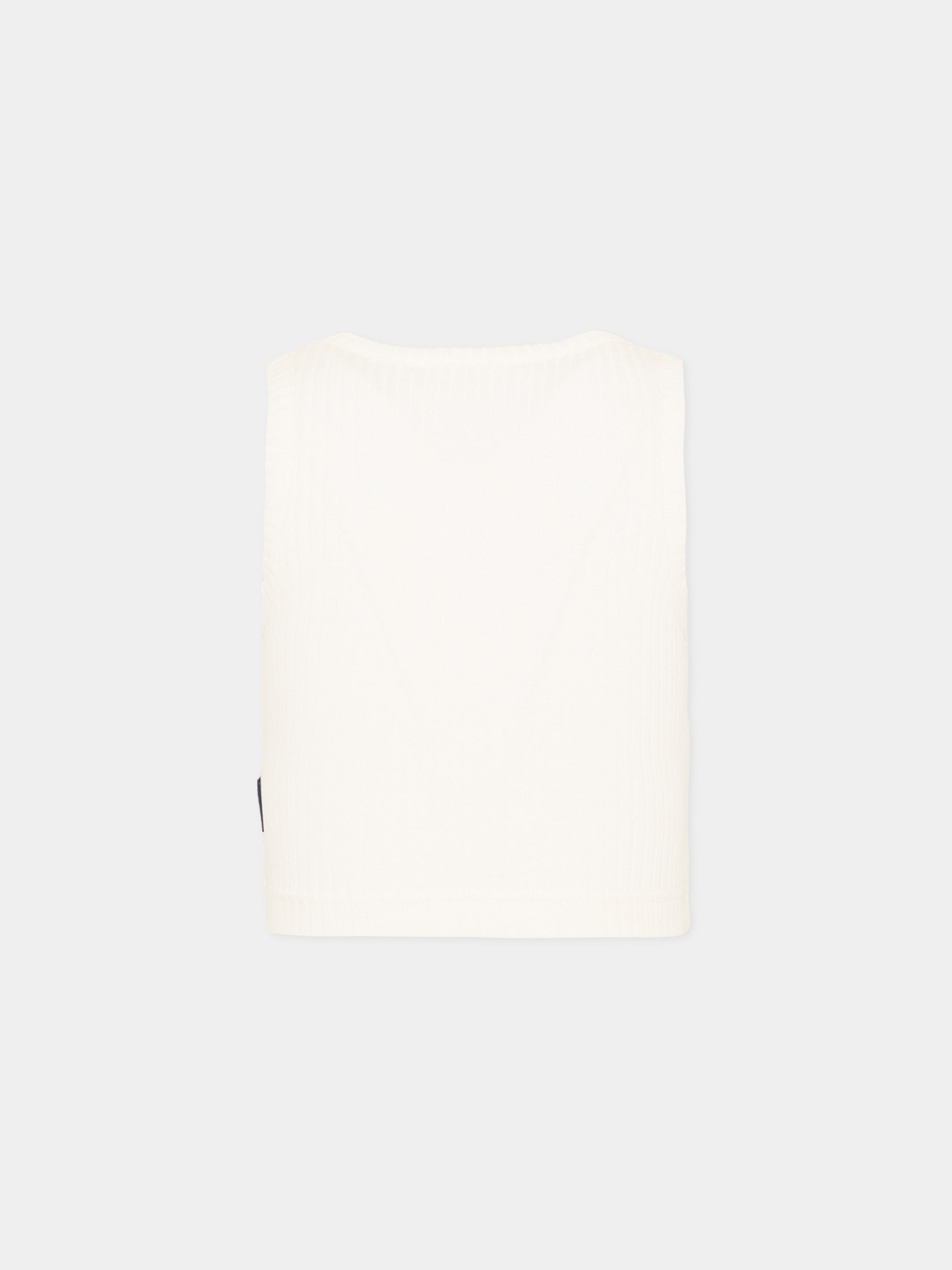 Top avorio per bambina con logo,Palm Angels,PGAG002S26JER002 002